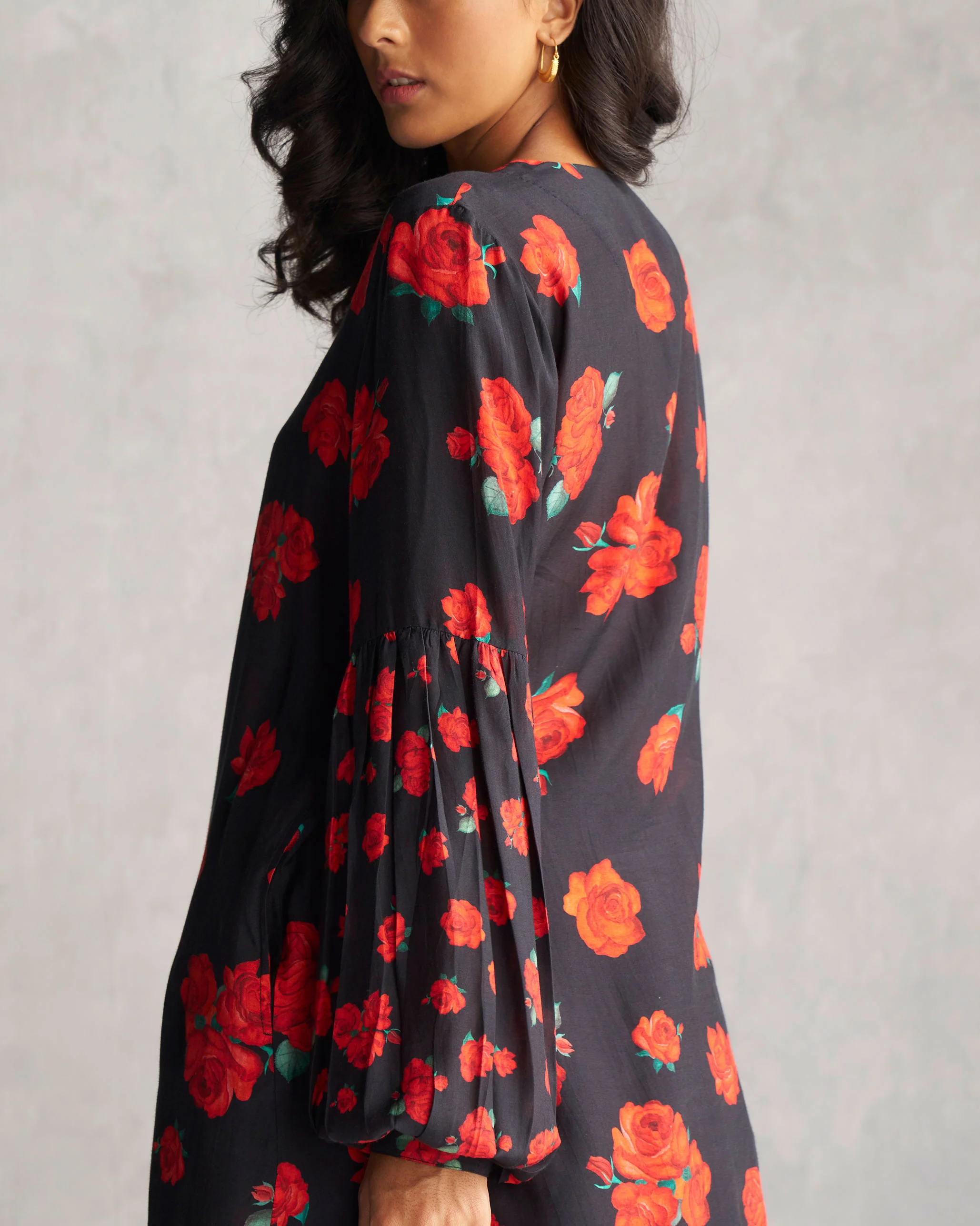 Tapas Bell Kurta - Black & Red - Image 5