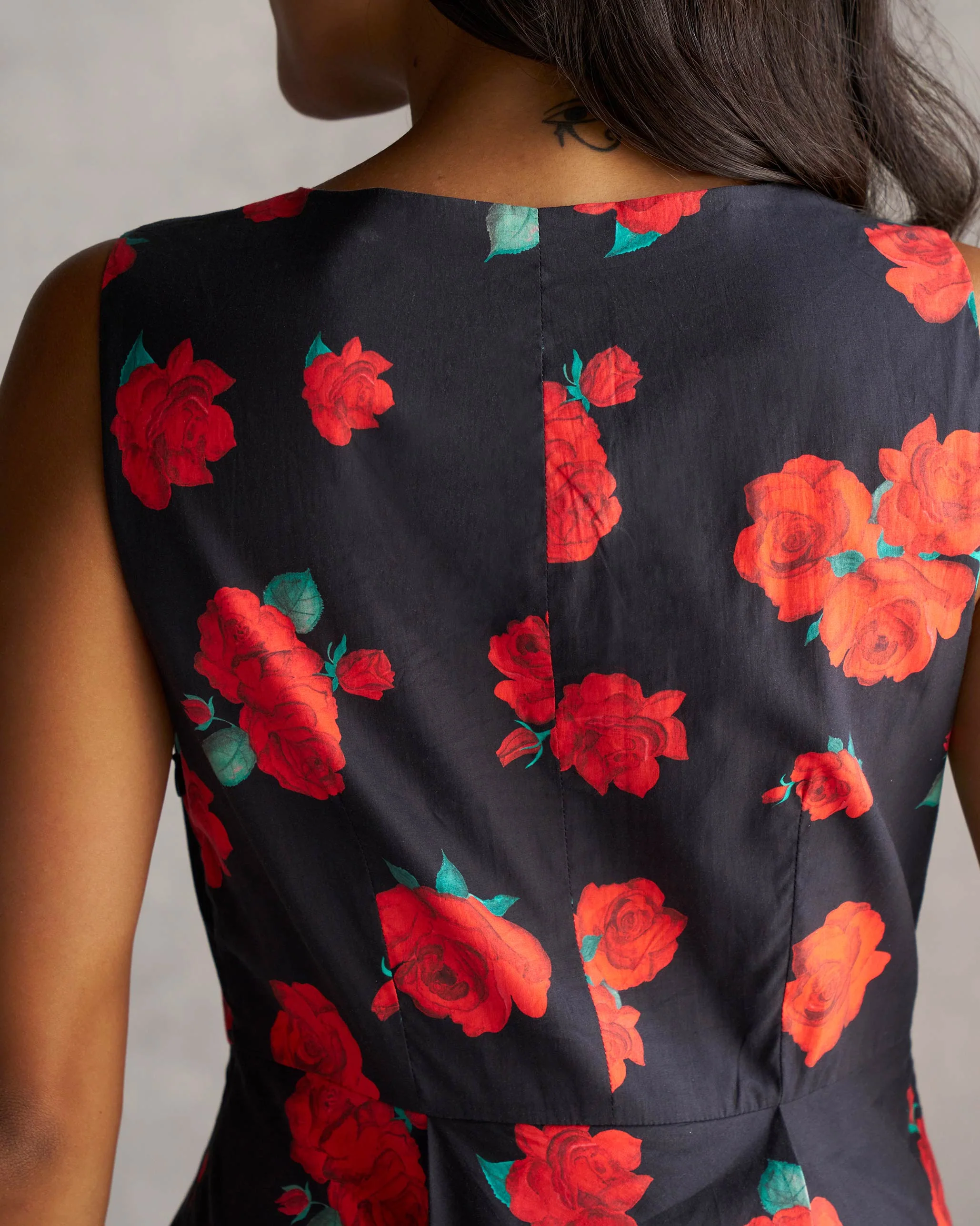 Tapas Layered Dress - Black & Red - Image 4
