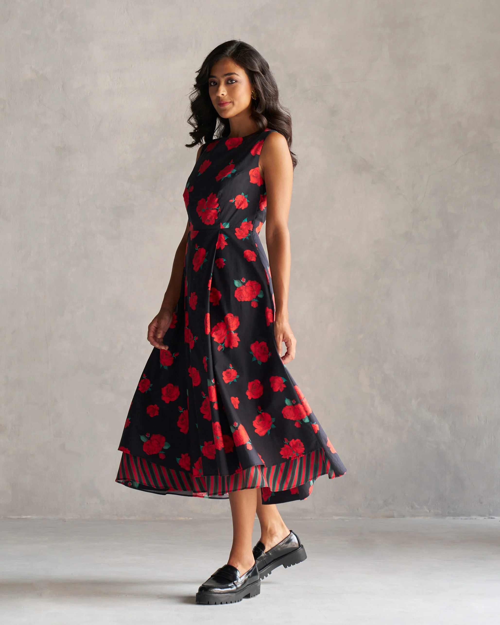 Tapas Layered Dress - Black & Red - Image 5