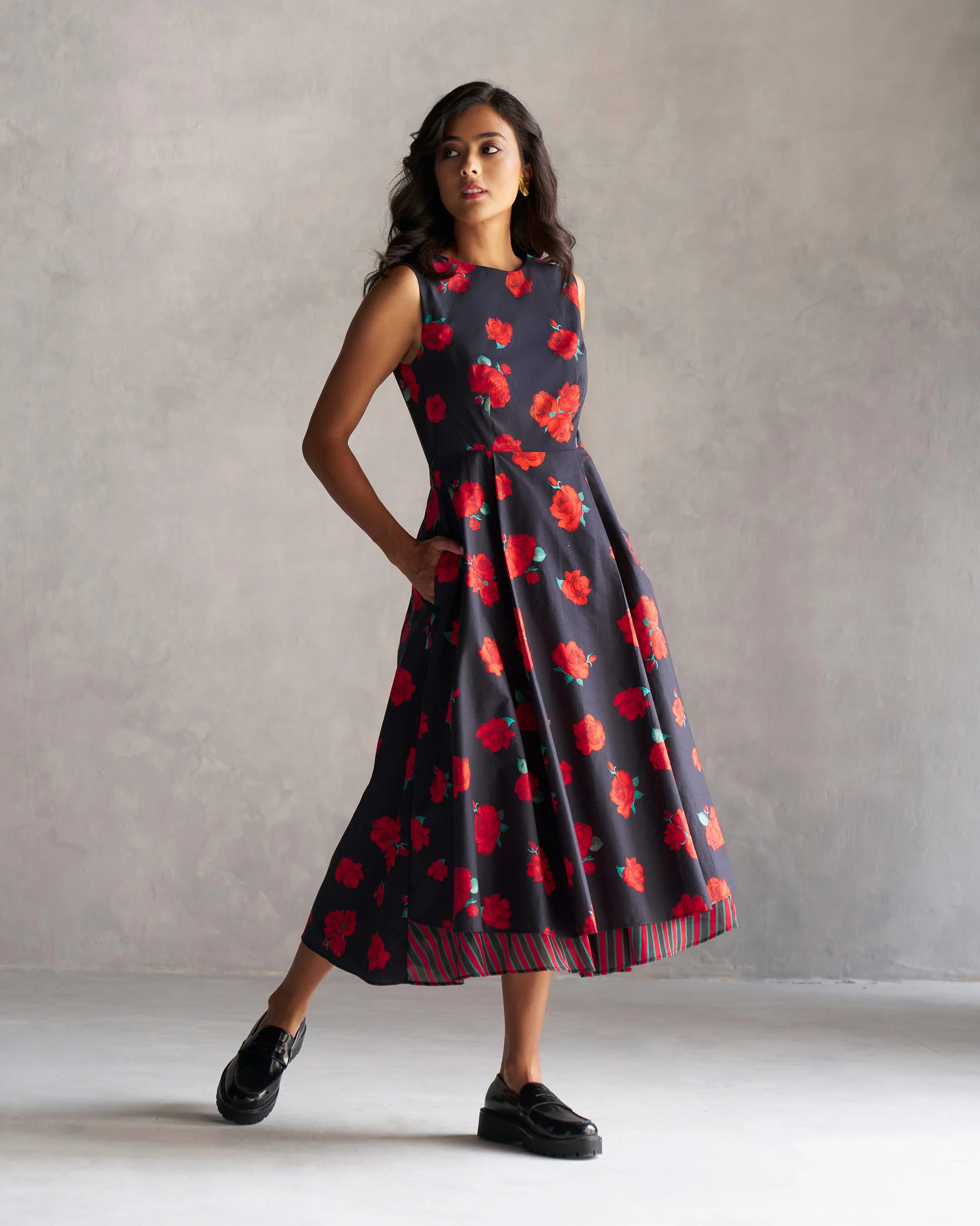Tapas Layered Dress - Black & Red - Image 6
