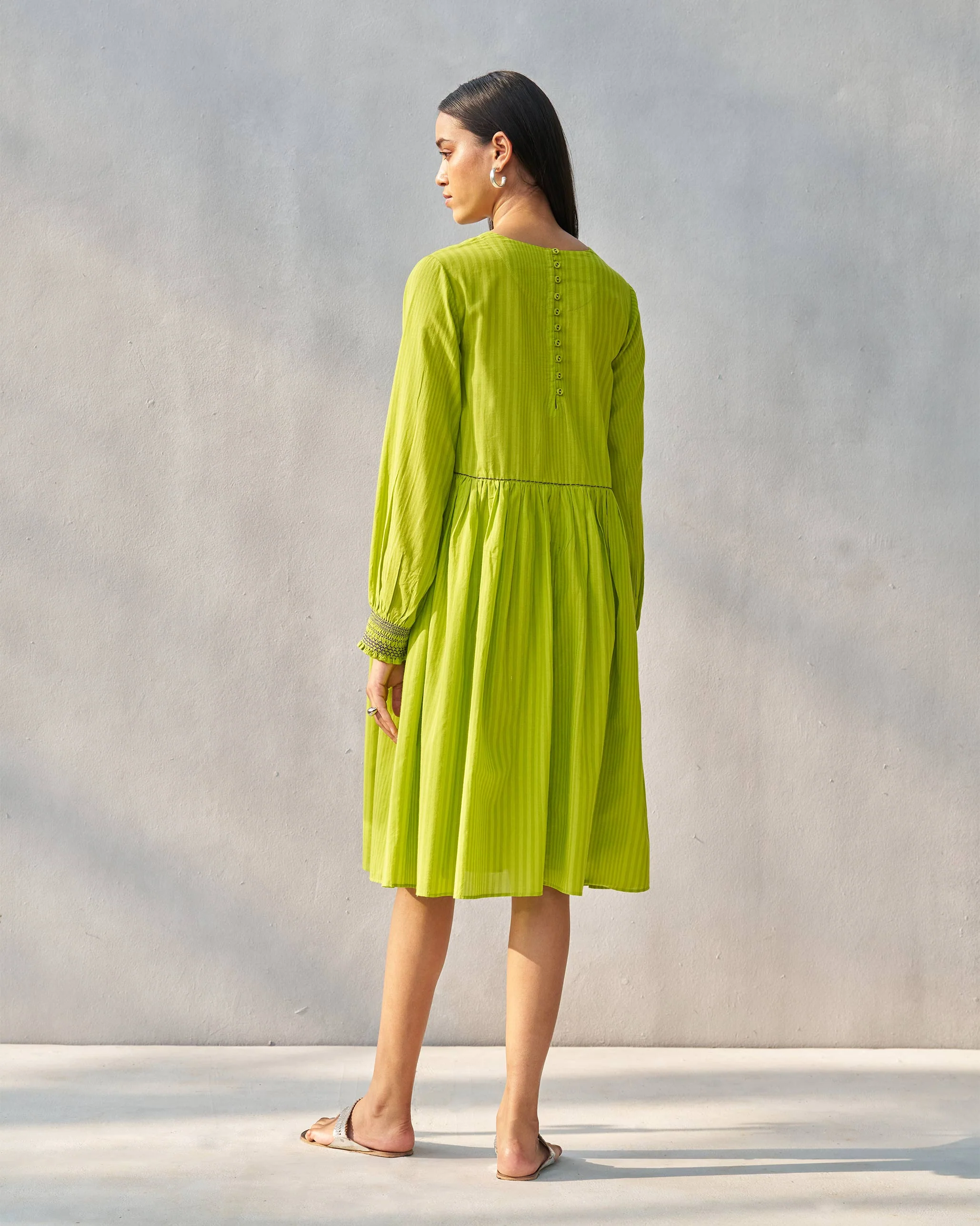 Tapered Dress - Lime - Image 4