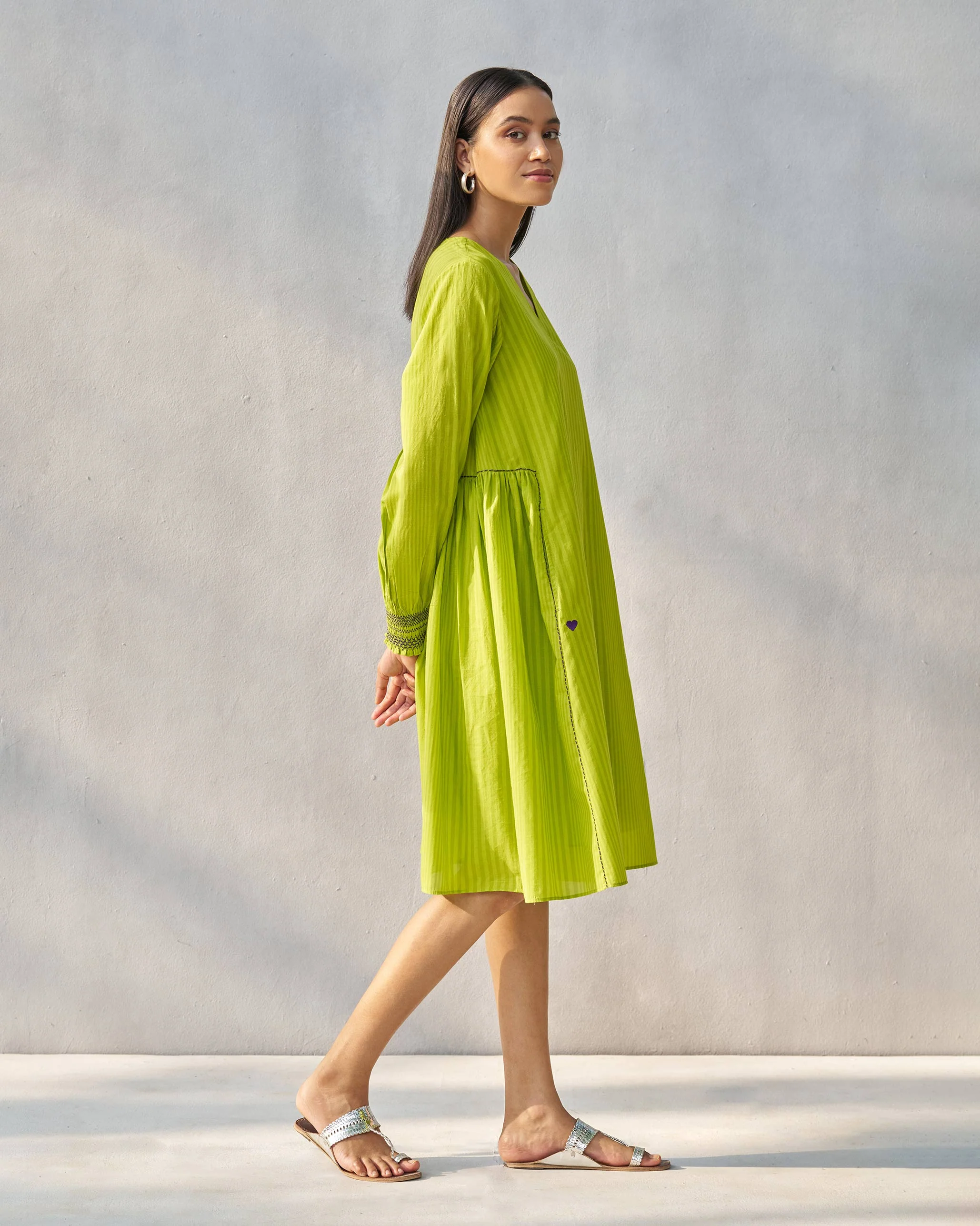 Tapered Dress - Lime - Image 5