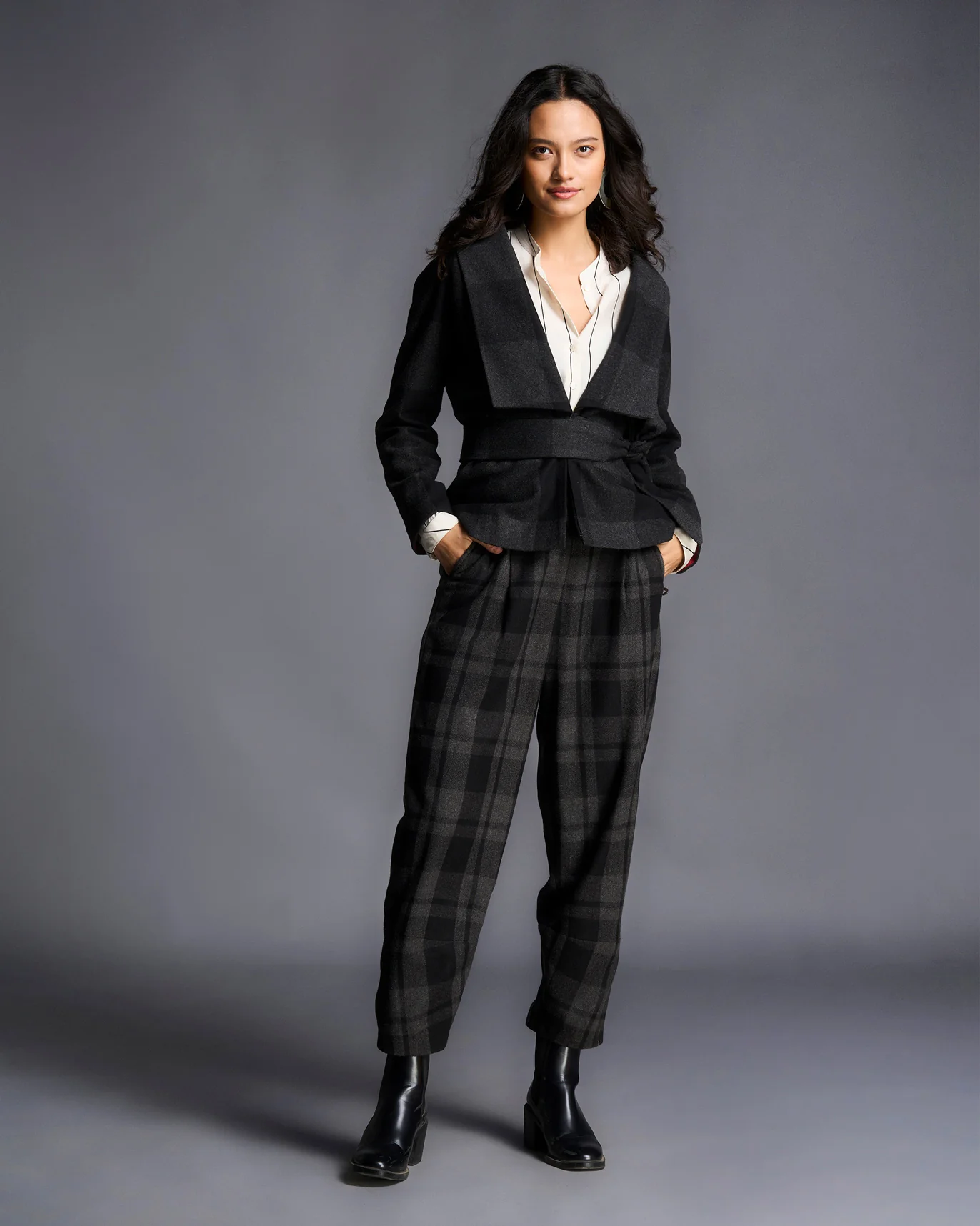 Tapered Trouser - Black & Grey - Image 4