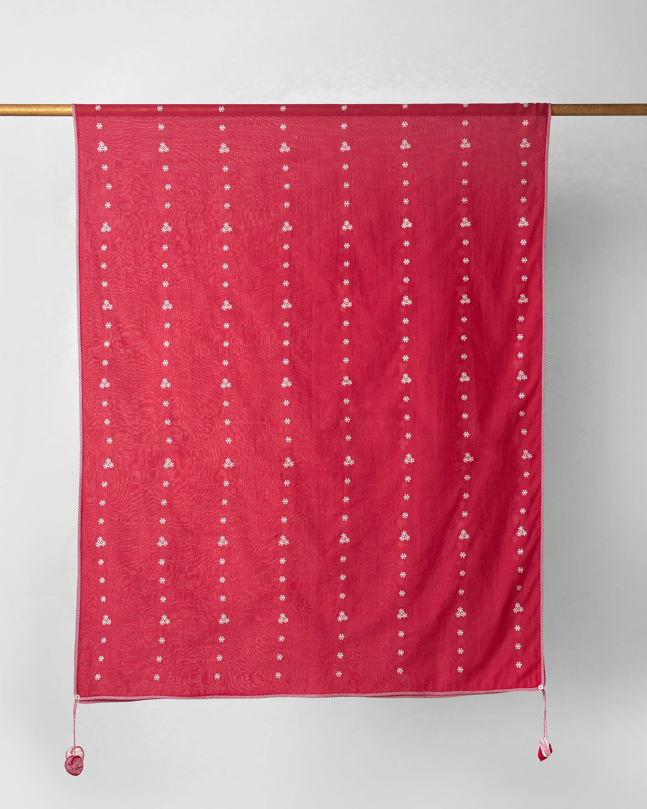 Tapi Dupatta - Watermelon & Ivory Embroidered - Image 2