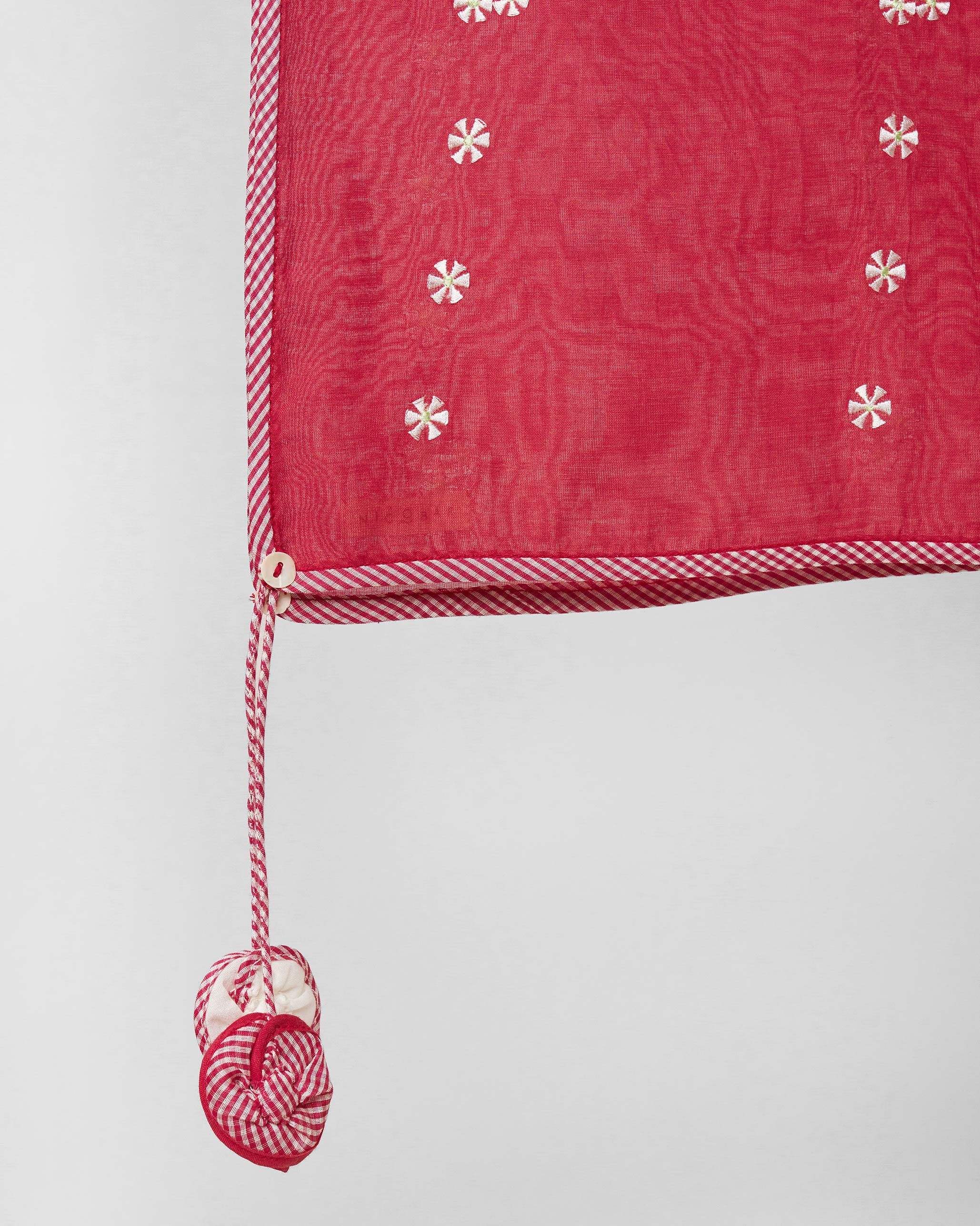 Tapi Dupatta - Watermelon & Ivory Embroidered - Image 3