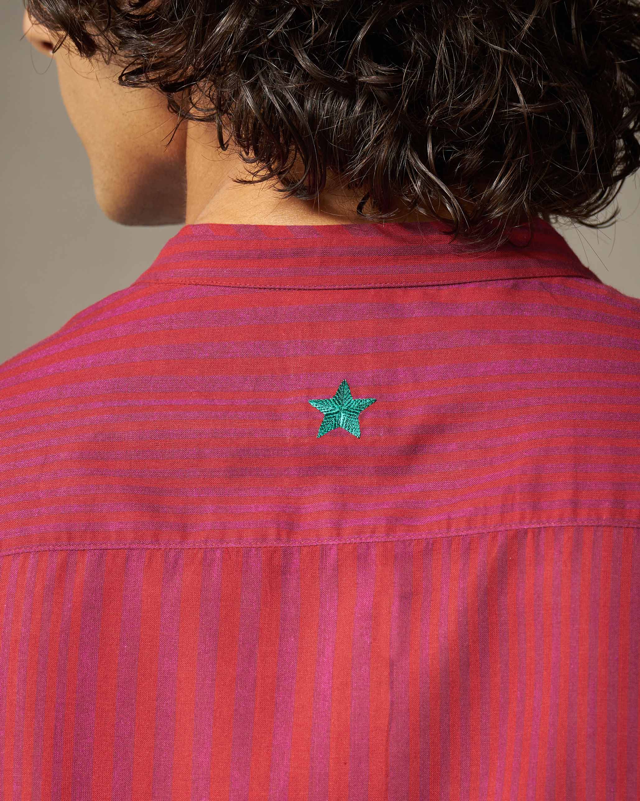 Tareef Kurta - Red & Purple Stripes - Image 3