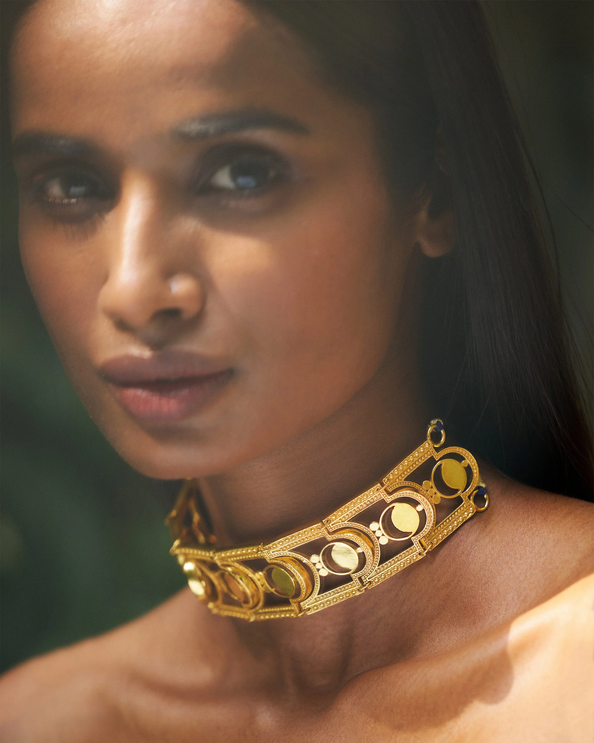 Temple Moon Choker - Gold - Image 4