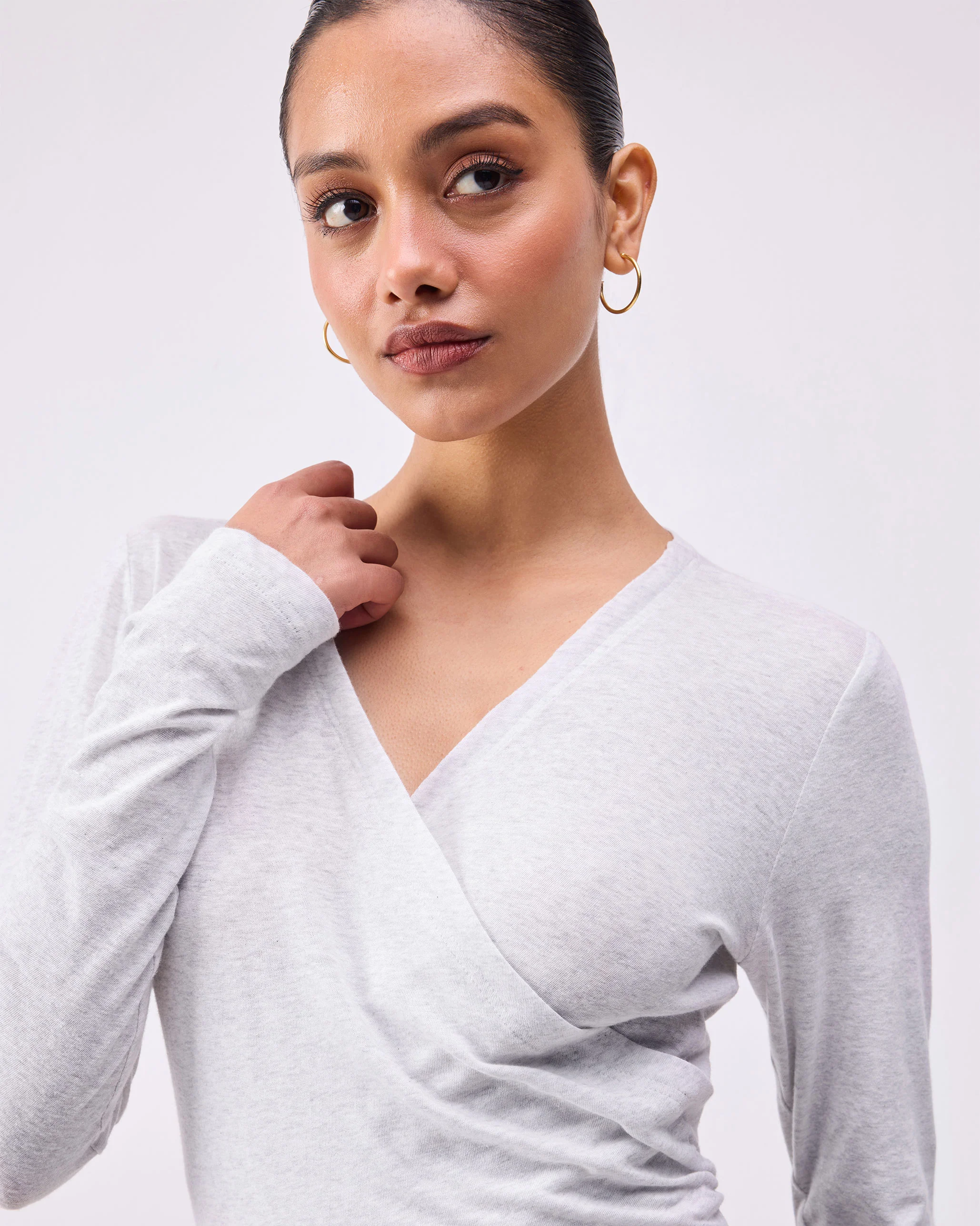 Teresa Wrap Top - Grey - Image 2