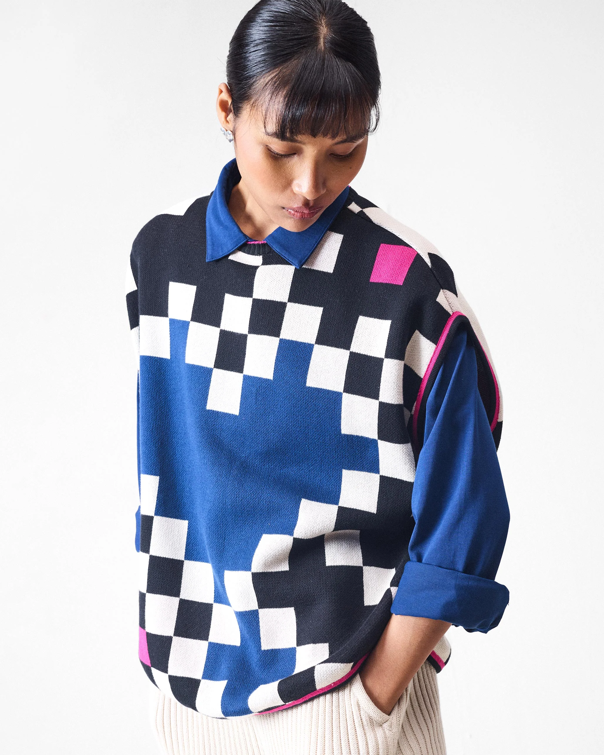 Tetris Sweater - Black & Ivory - Image 10
