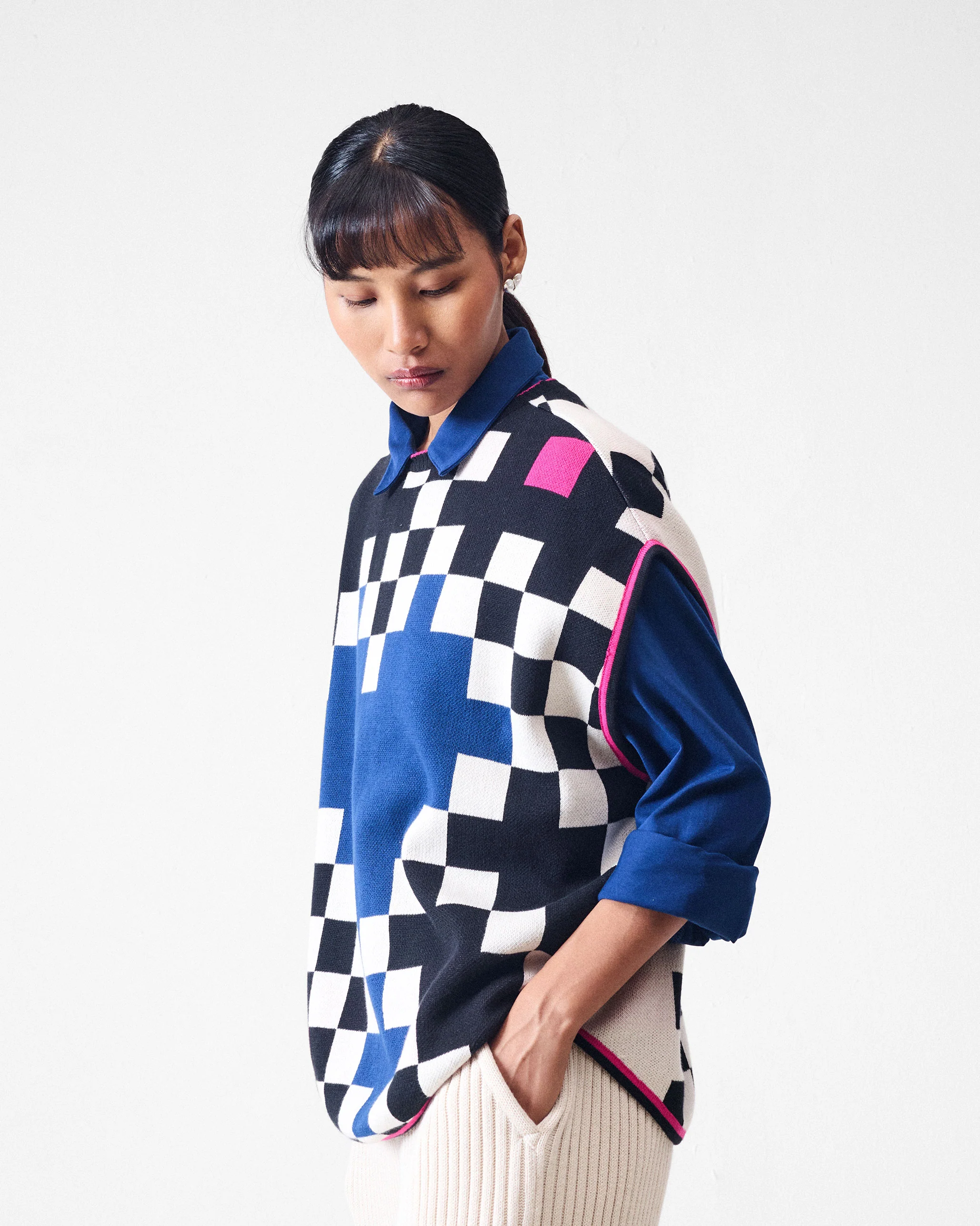 Tetris Sweater - Black & Ivory - Image 2