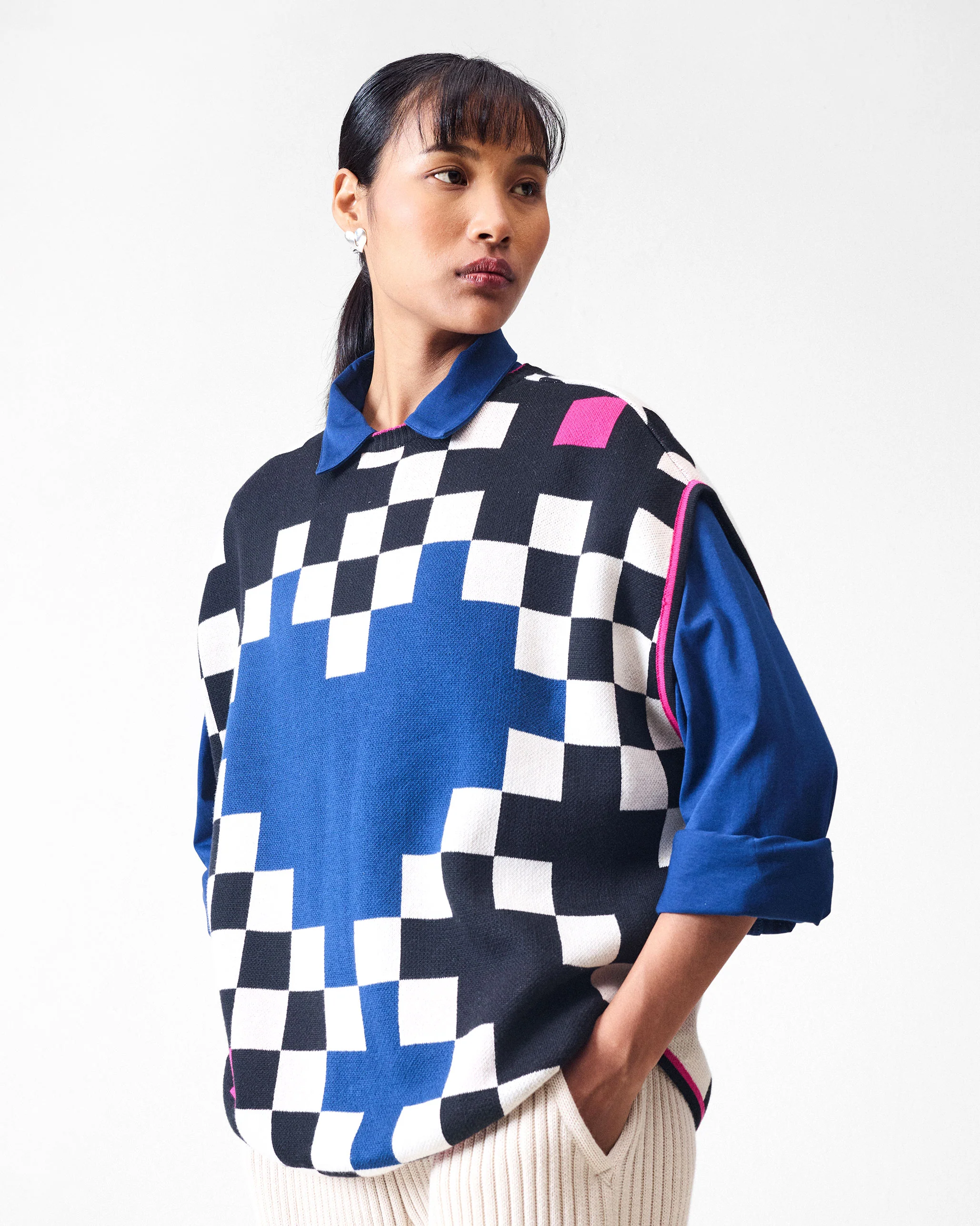 Tetris Sweater - Black & Ivory - Image 4