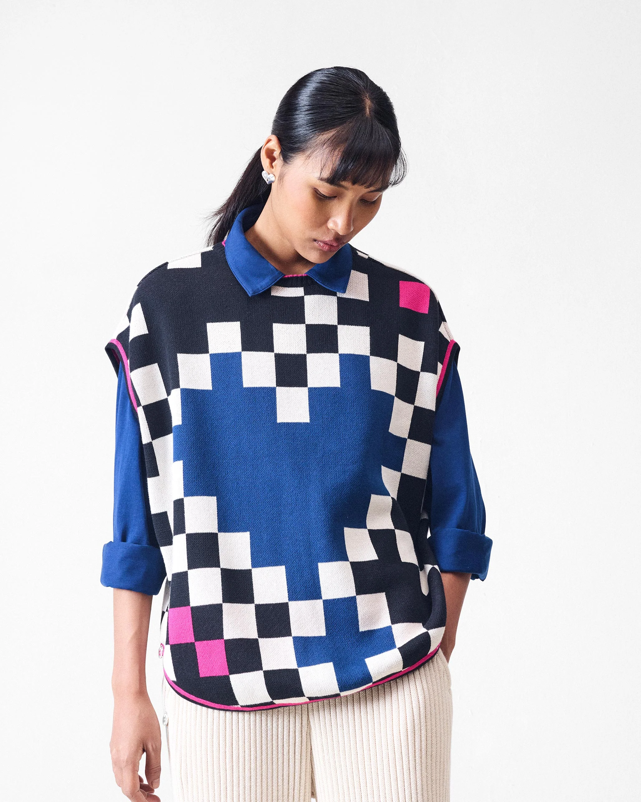 Tetris Sweater - Black & Ivory - Image 8