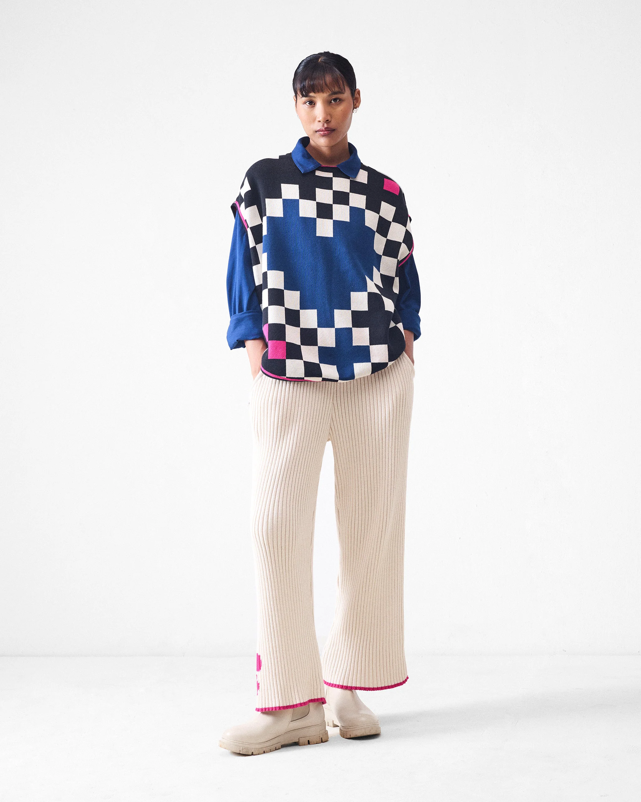 Tetris Sweater - Black & Ivory - Image 9