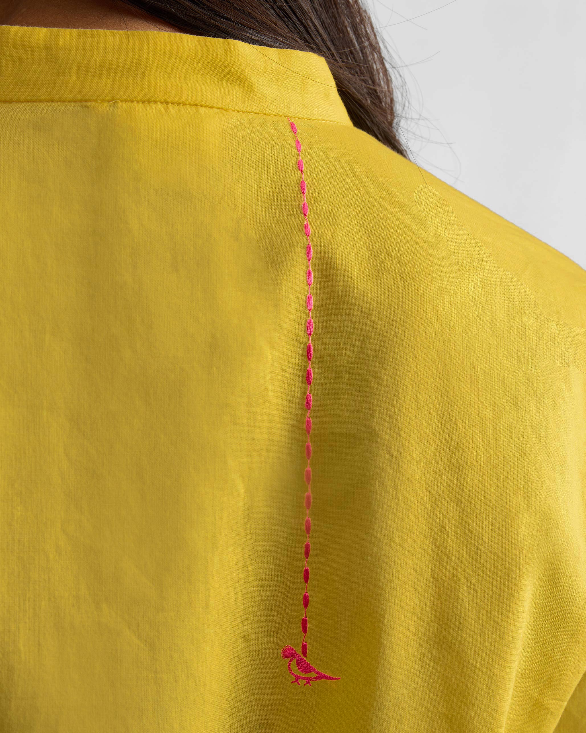 The Basic Long Kurta Set - Yellow - Image 4