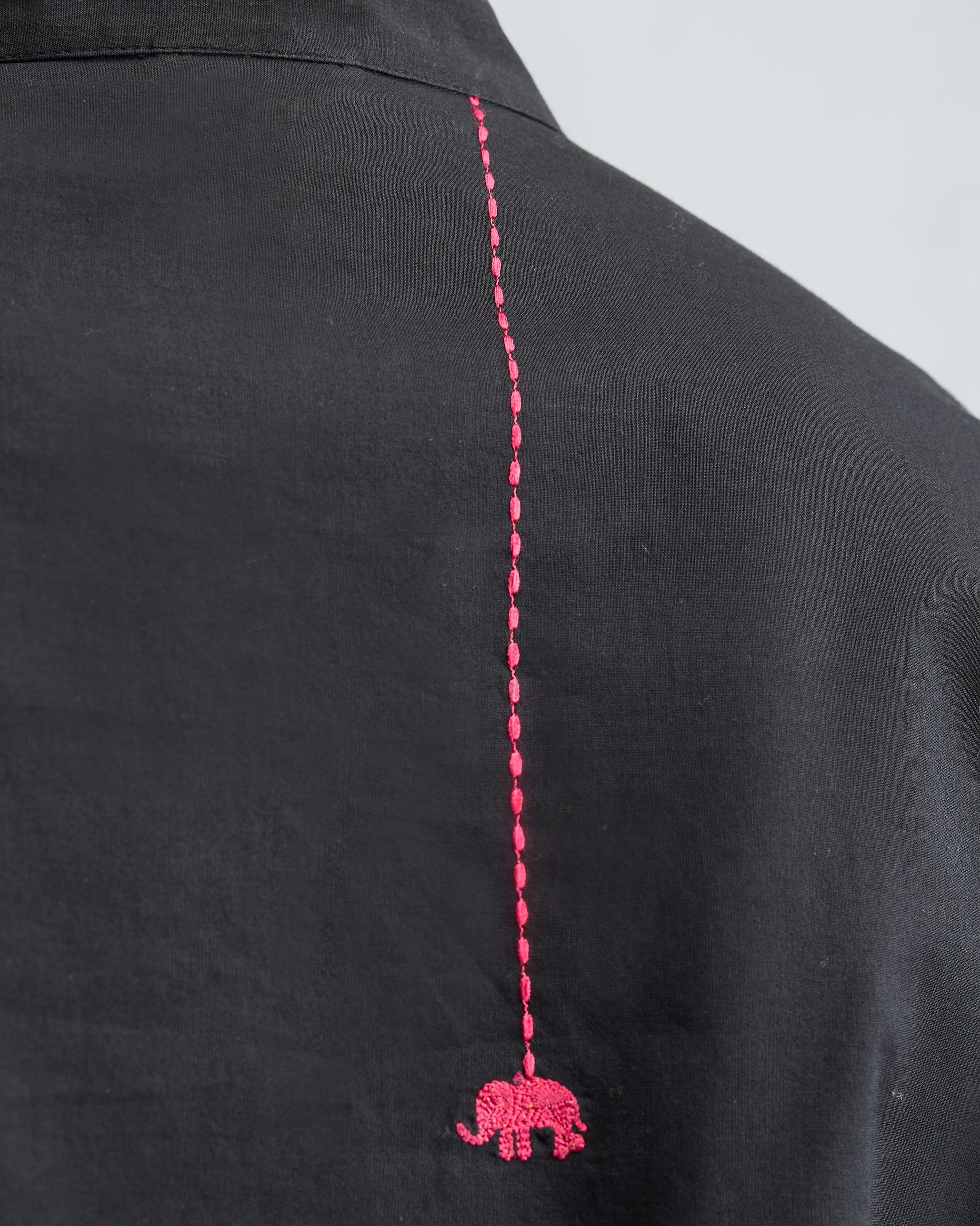The Basic Mid Length Kurta Set - Black - Image 4
