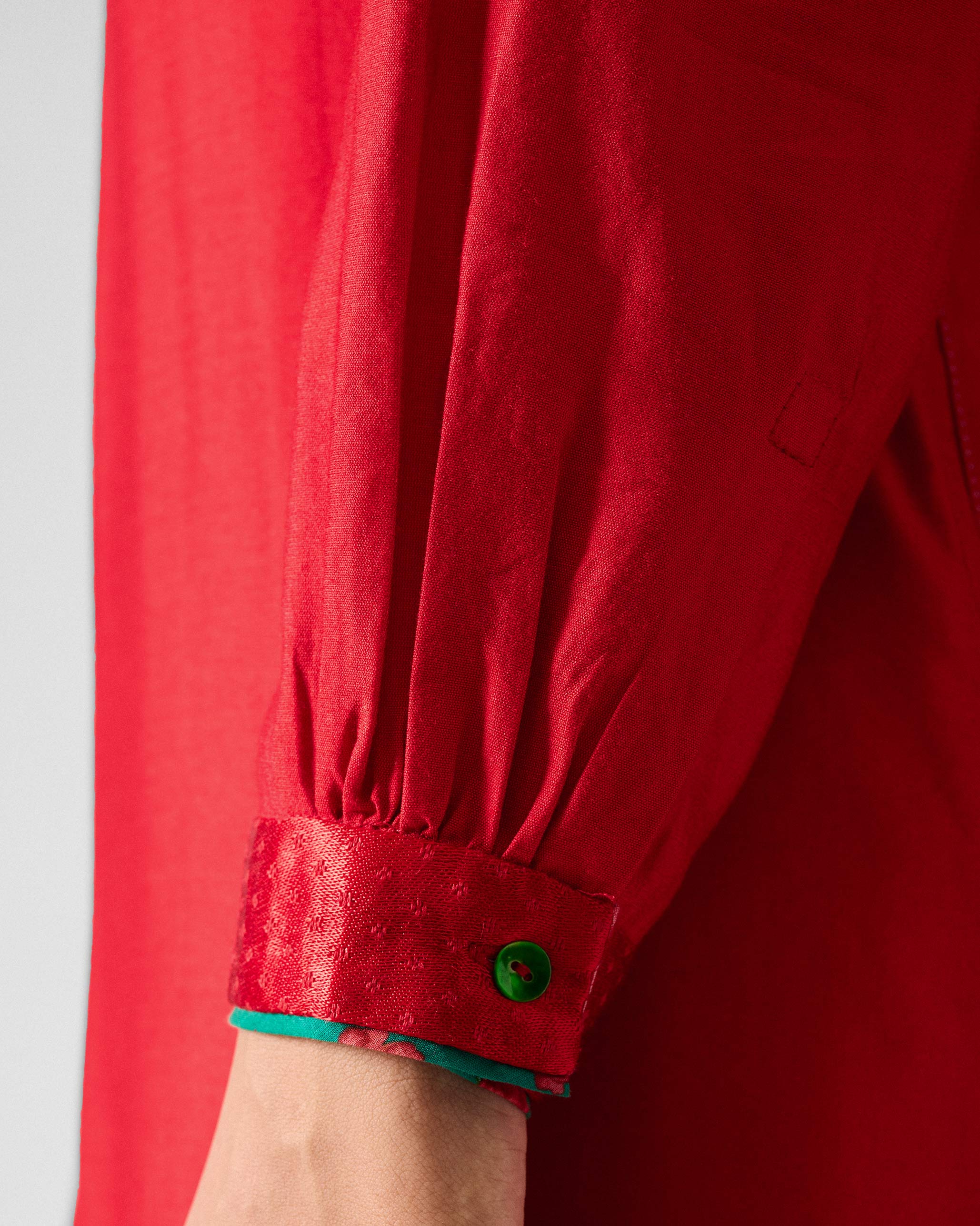 The Chaand Kurta Set- Red & Ivory - Image 5