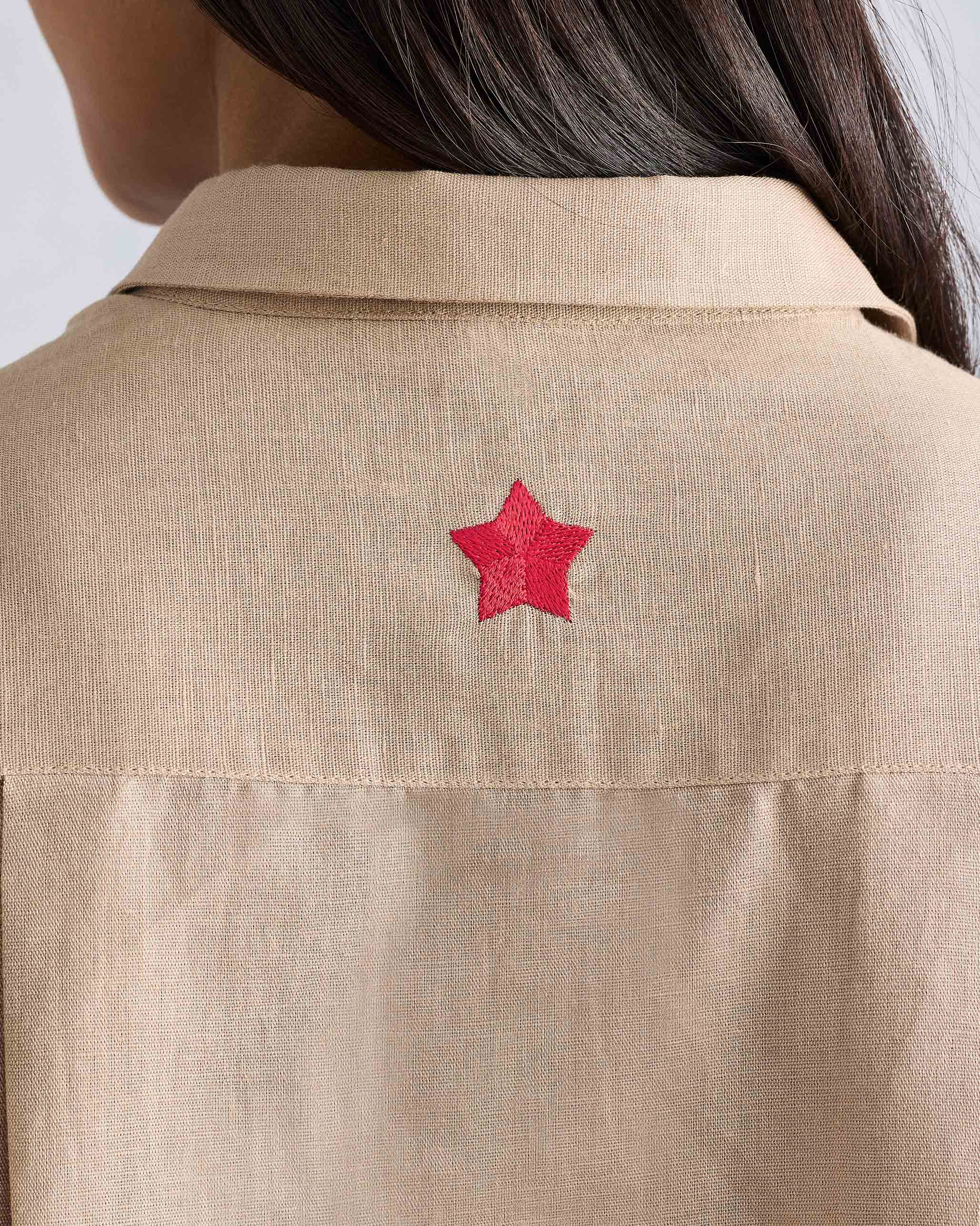 The Drop Armhole Shirt Set - Beige - Image 3