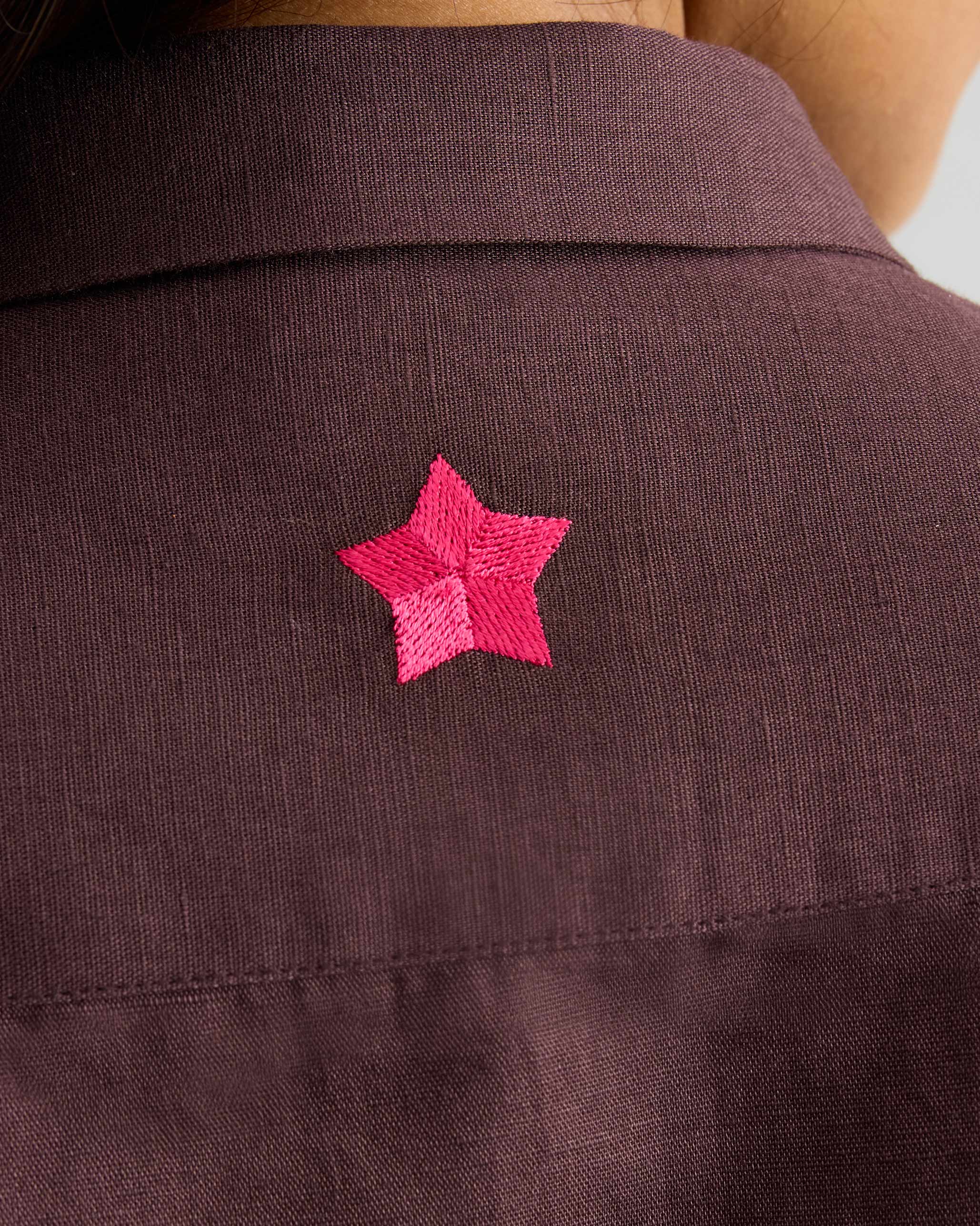 The Drop Armhole Shirt Set - Chocolate Plum - Image 5