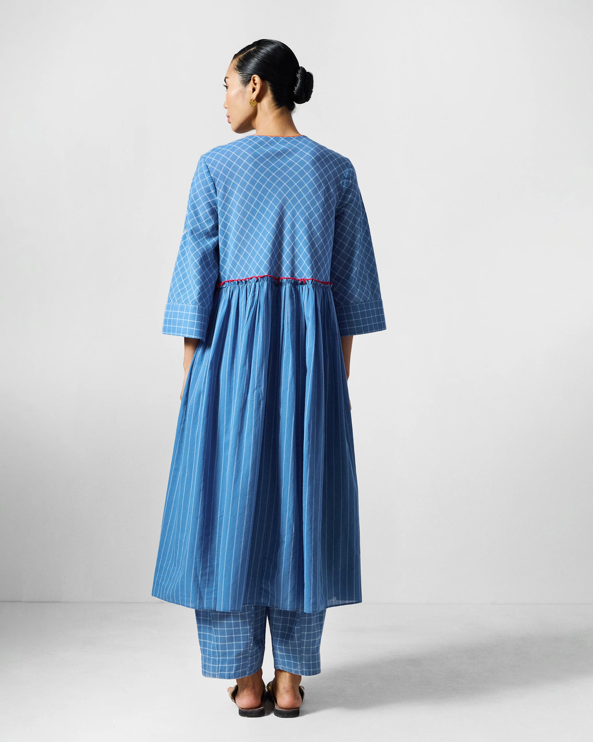 The Giri Kurta Set - Blue & White - Image 3