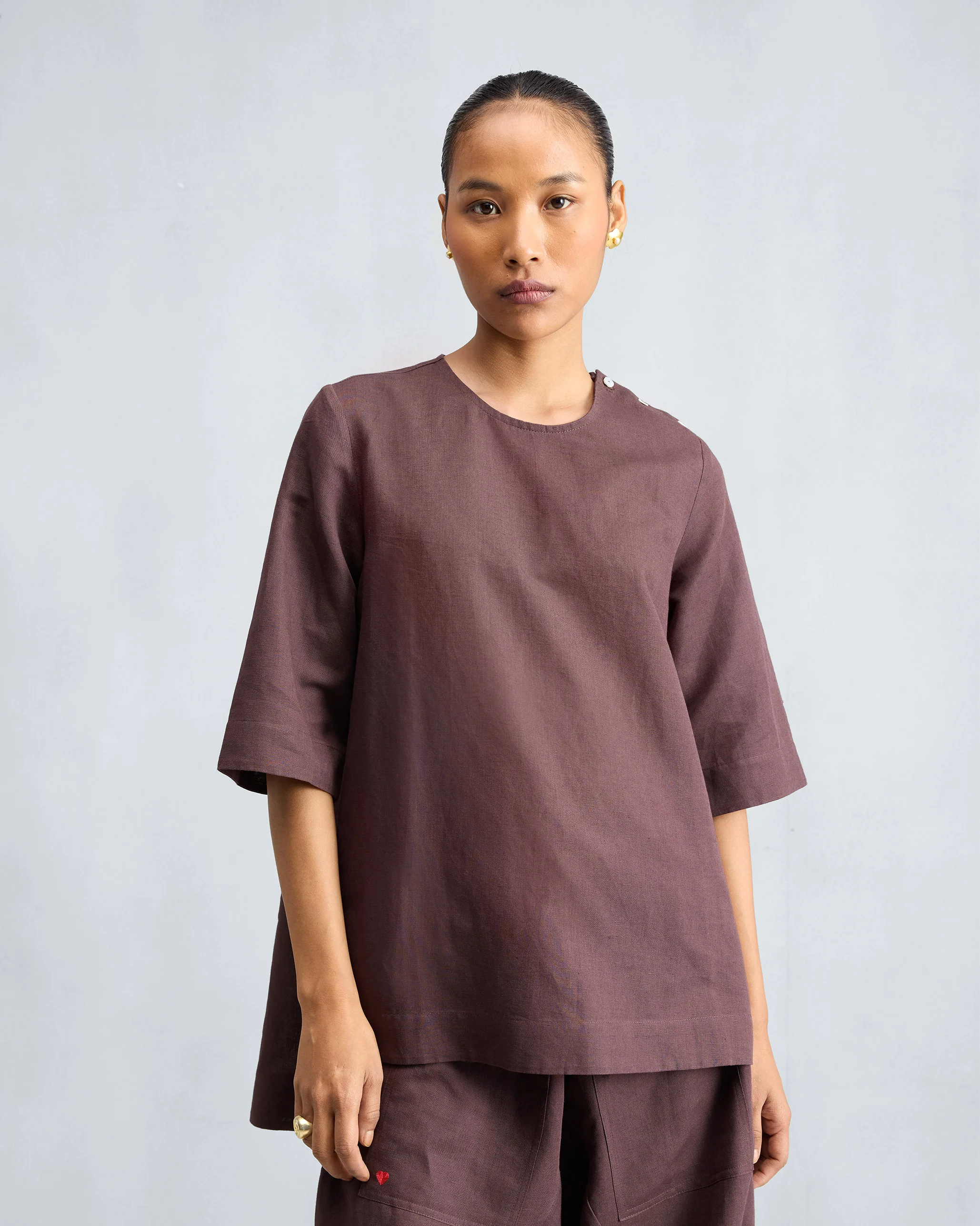 The High Slit Top Set - Chocolate Plum - Image 5