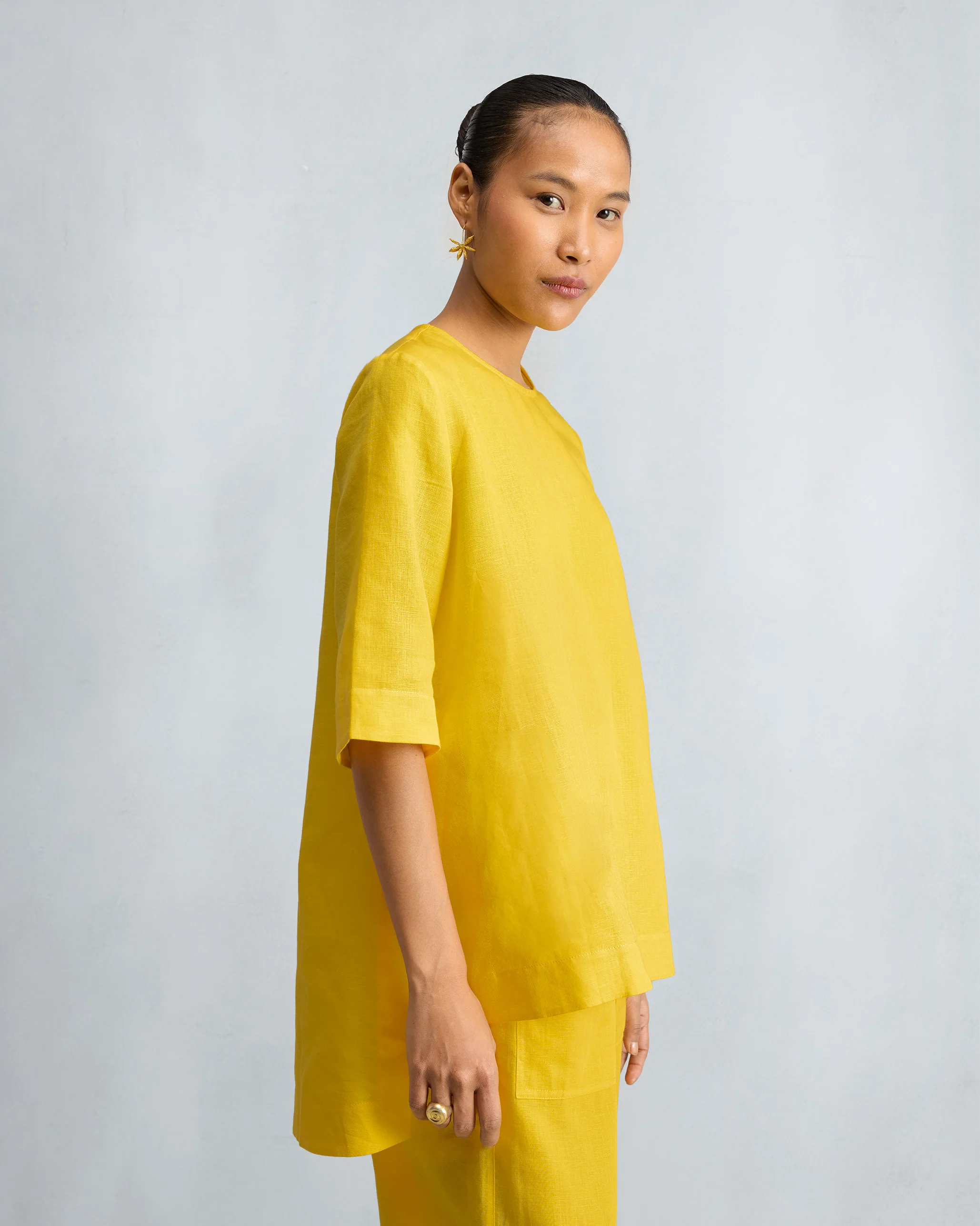 The High Slit Top Set - Yellow - Image 2