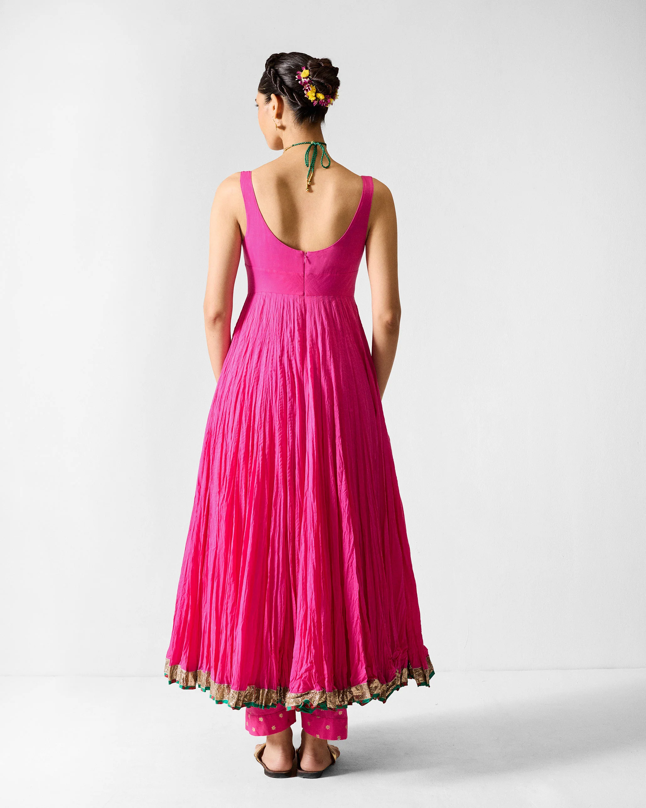 The Kochi Kurta Set - Fuchsia & Gold - Image 3