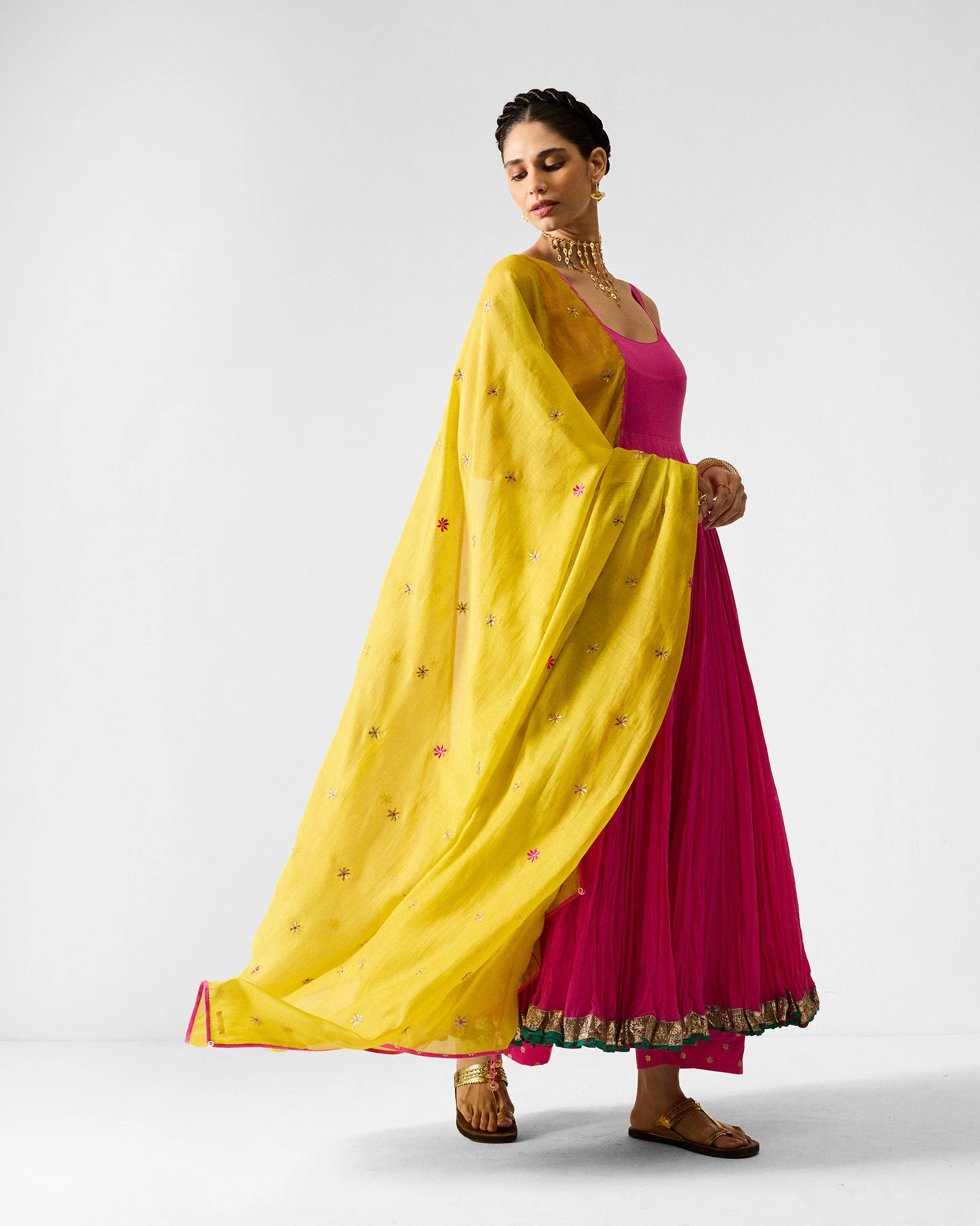 The Kochi Kurta Set - Fuchsia & Gold - Image 7