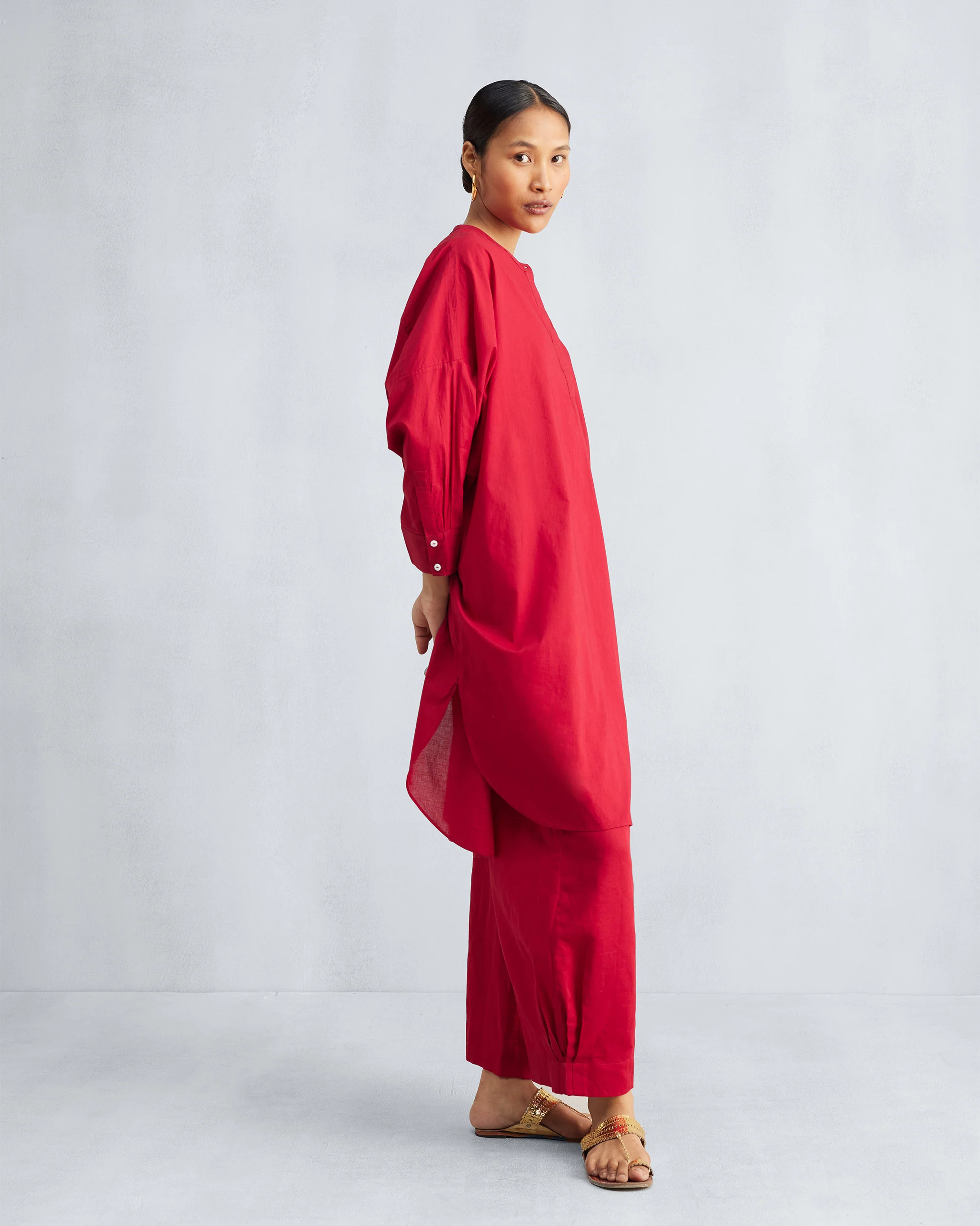 The Lazy sunday Tunic Set - Red - Image 3