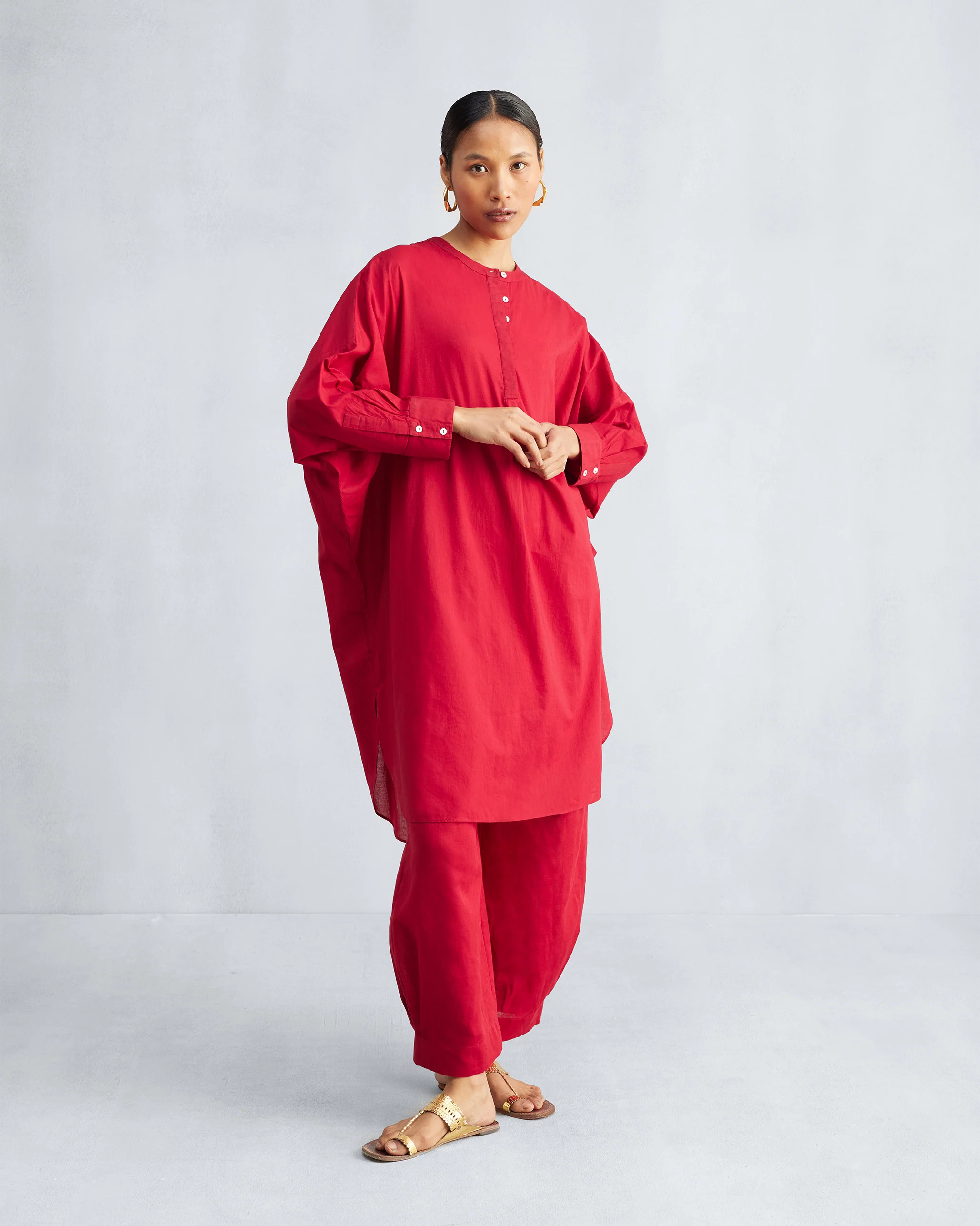 The Lazy sunday Tunic Set - Red - Image 5