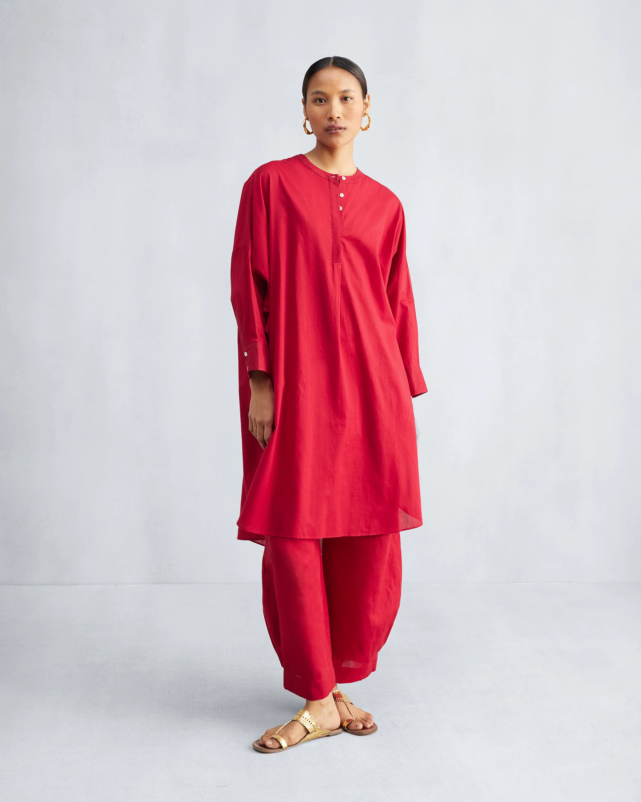 The Lazy sunday Tunic Set - Red - Image 6