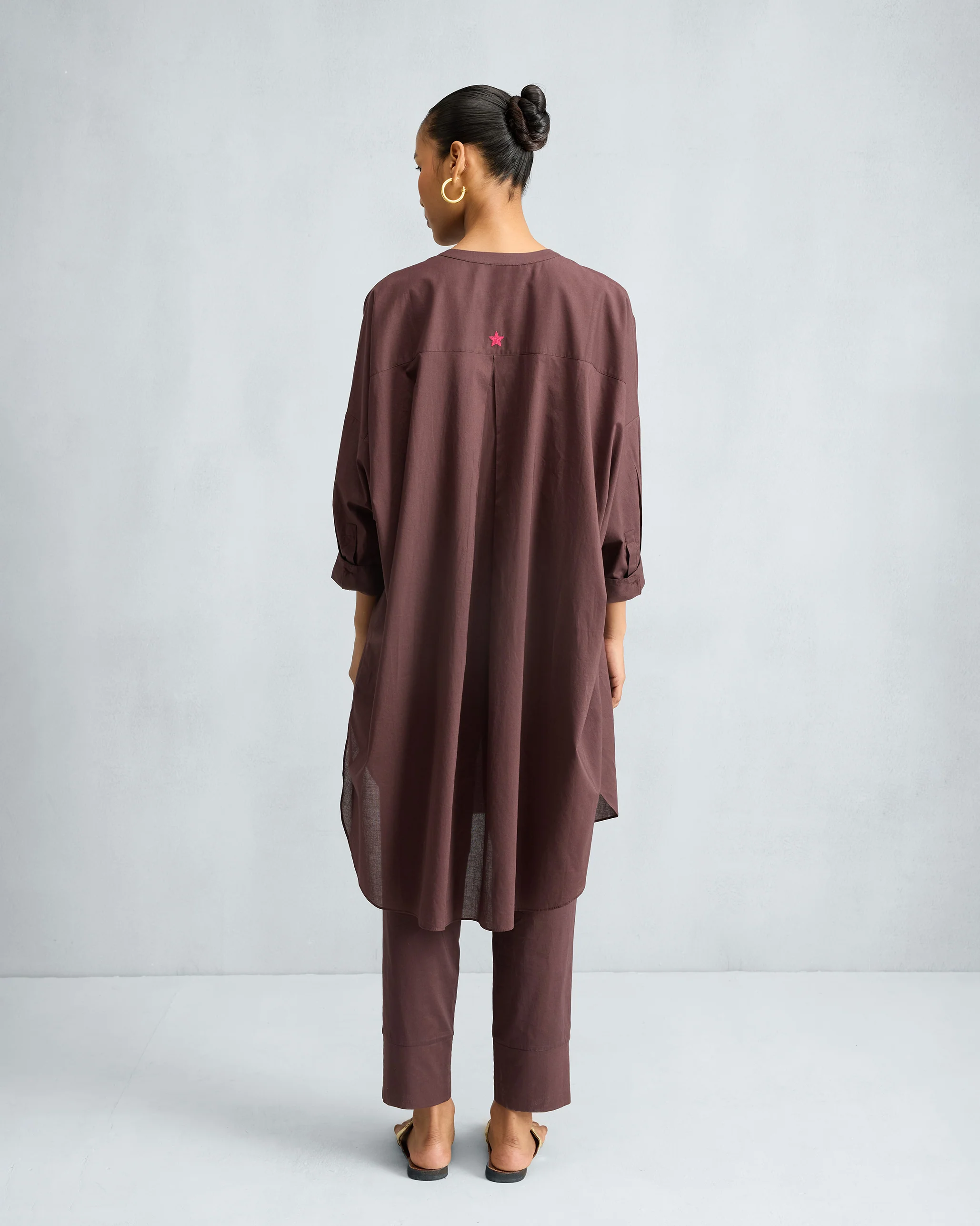 The Lazy Sunday Tunic Set - Chocolate Plum - Image 3