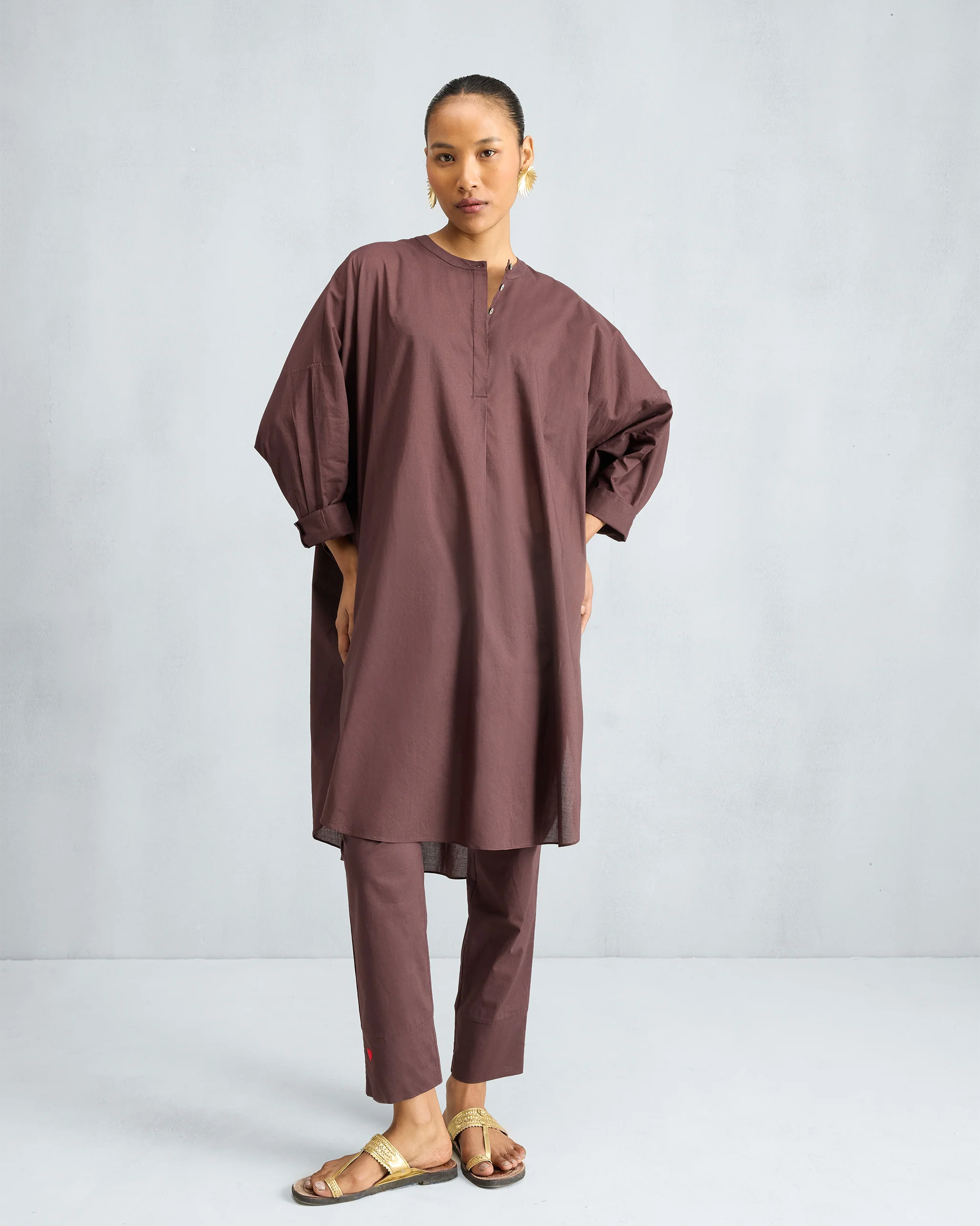 The Lazy Sunday Tunic Set - Chocolate Plum - Image 5