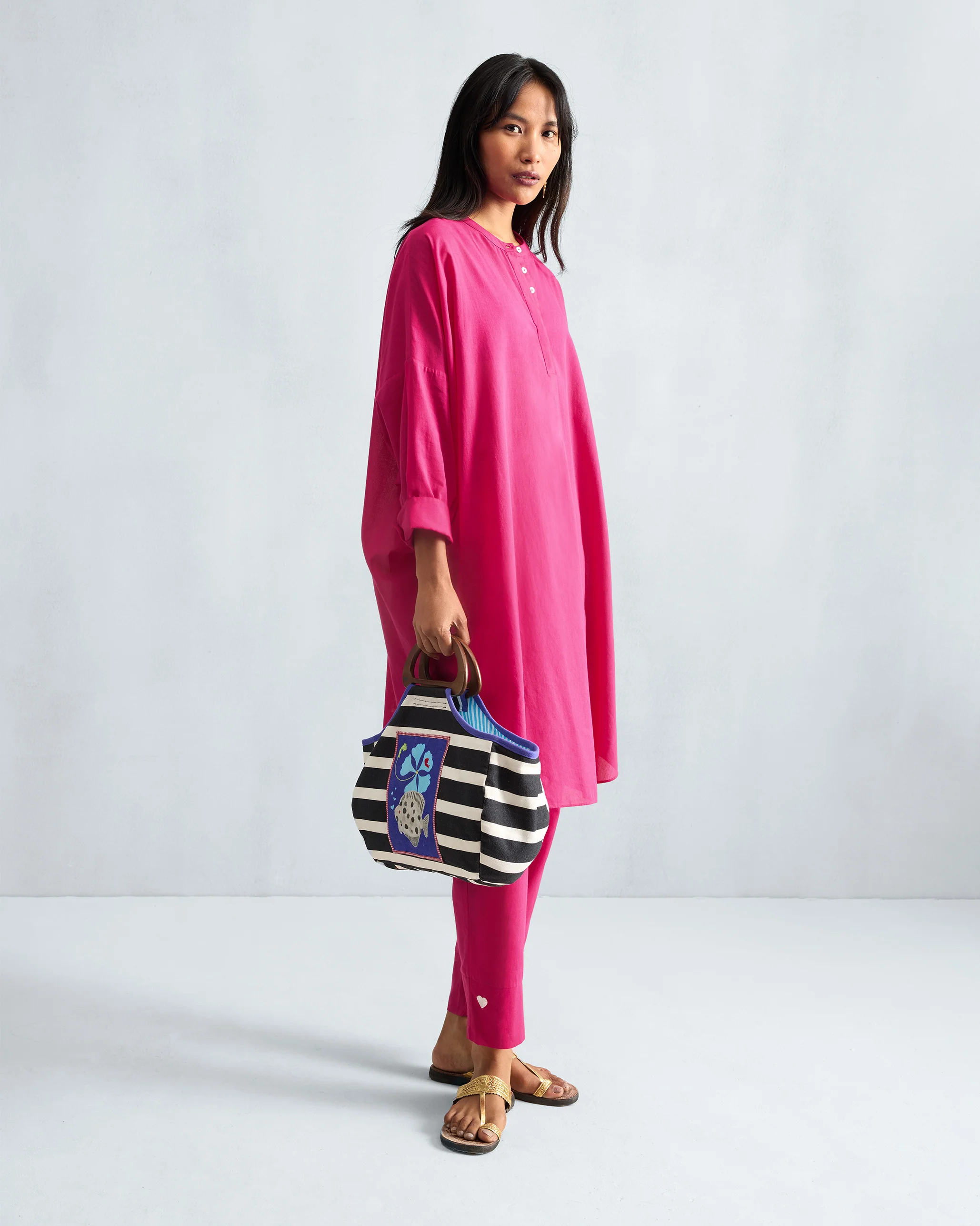 The Lazy Sunday Tunic Set - Fuchsia - Image 6