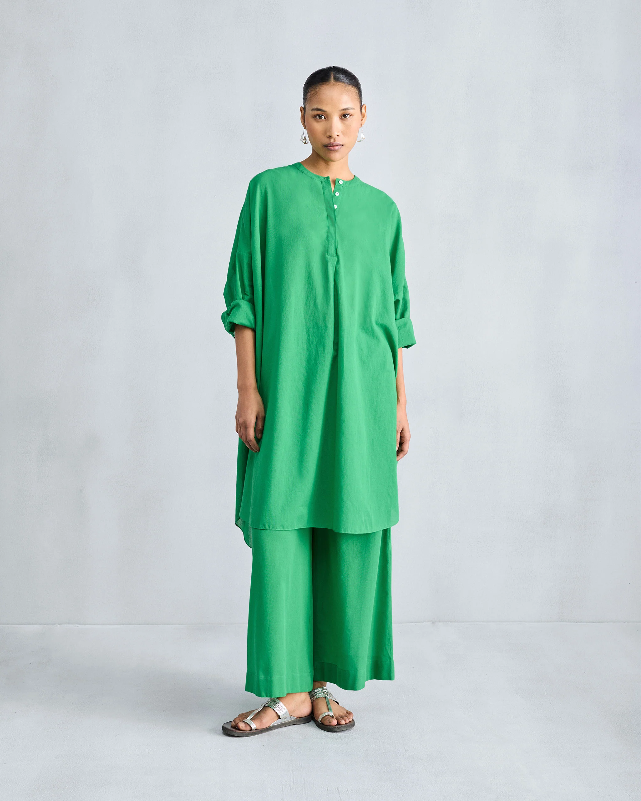 The Lazy Sunday Tunic Set - Green - Image 3