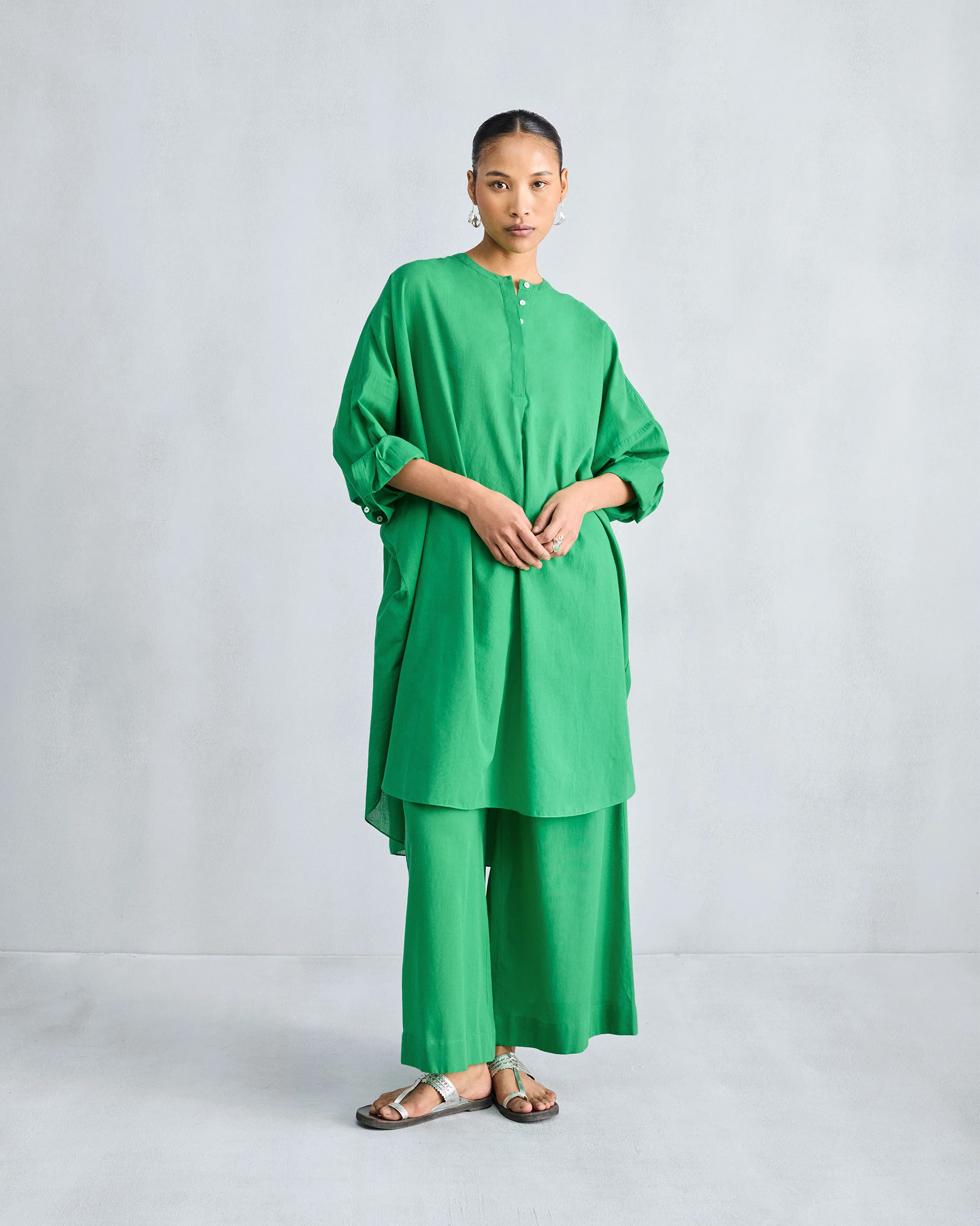 The Lazy Sunday Tunic Set - Green - Image 5