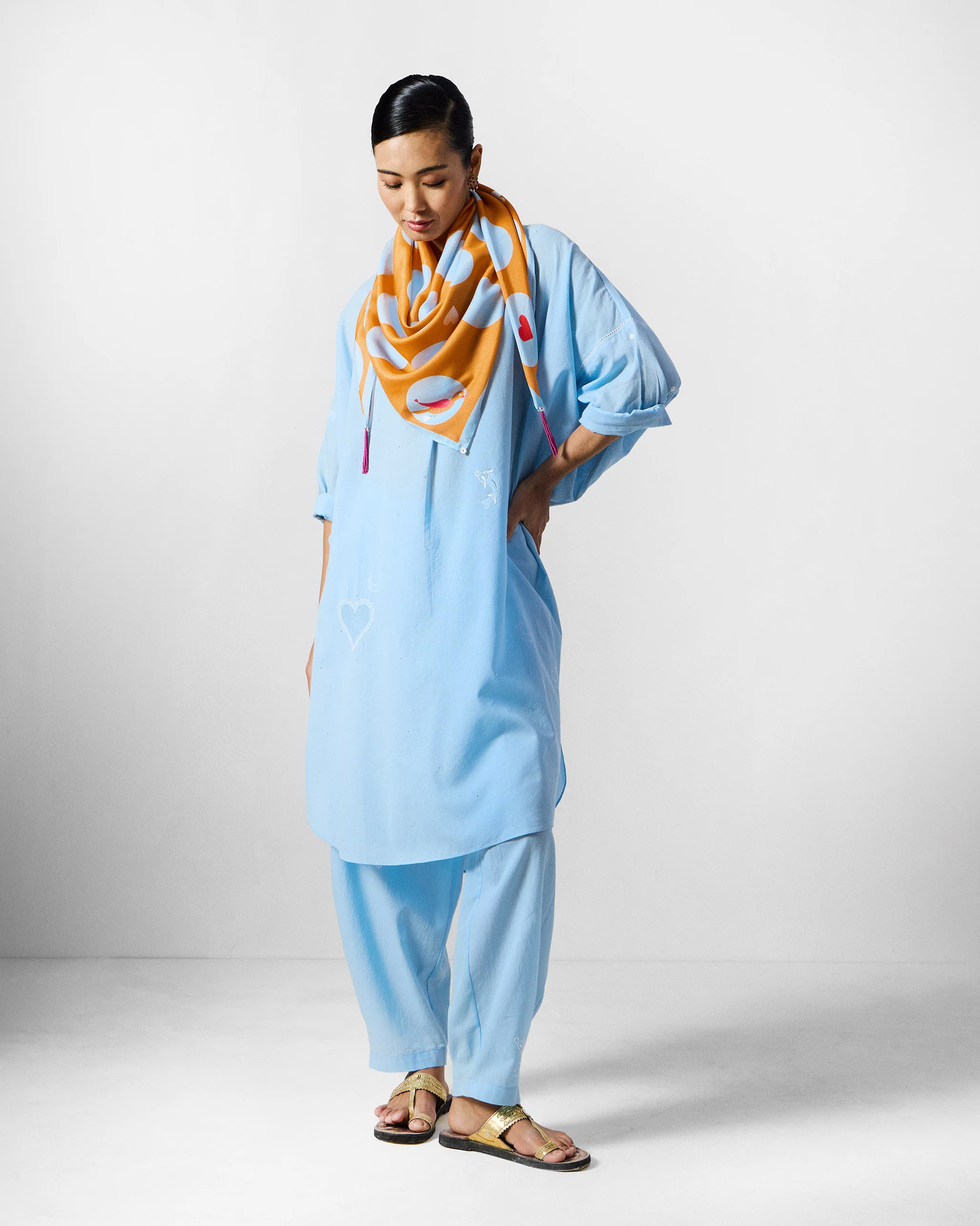 The Lazy Sunday Tunic Set - Ice Blue - Image 11