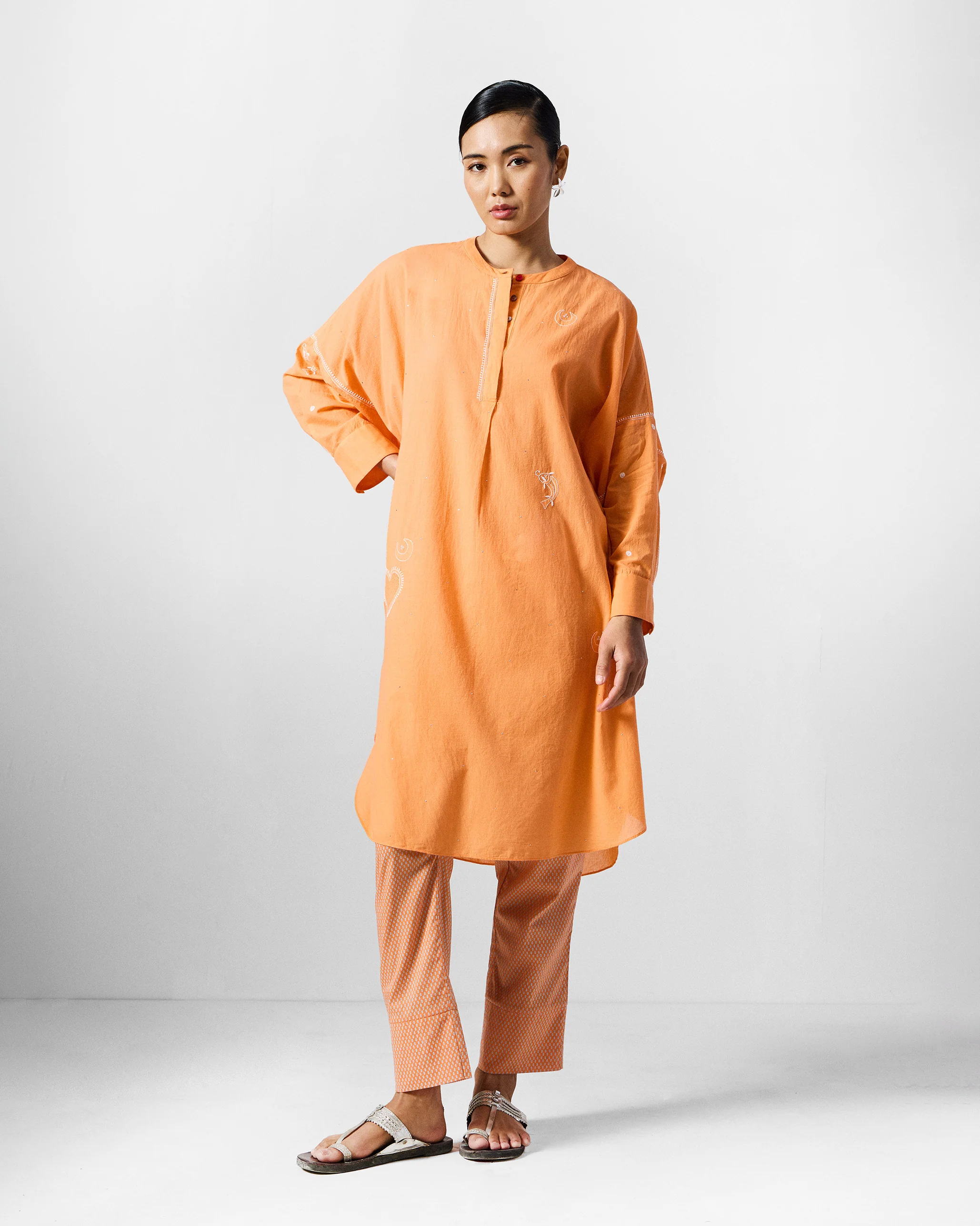 The Lazy Sunday Tunic Set - Orange - Image 6