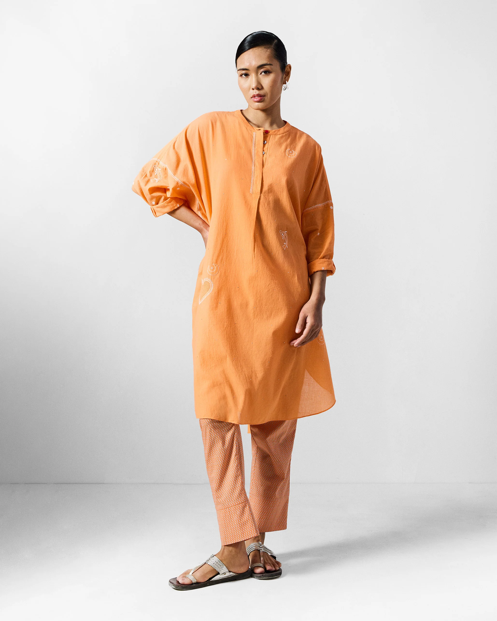 The Lazy Sunday Tunic Set - Orange - Image 7