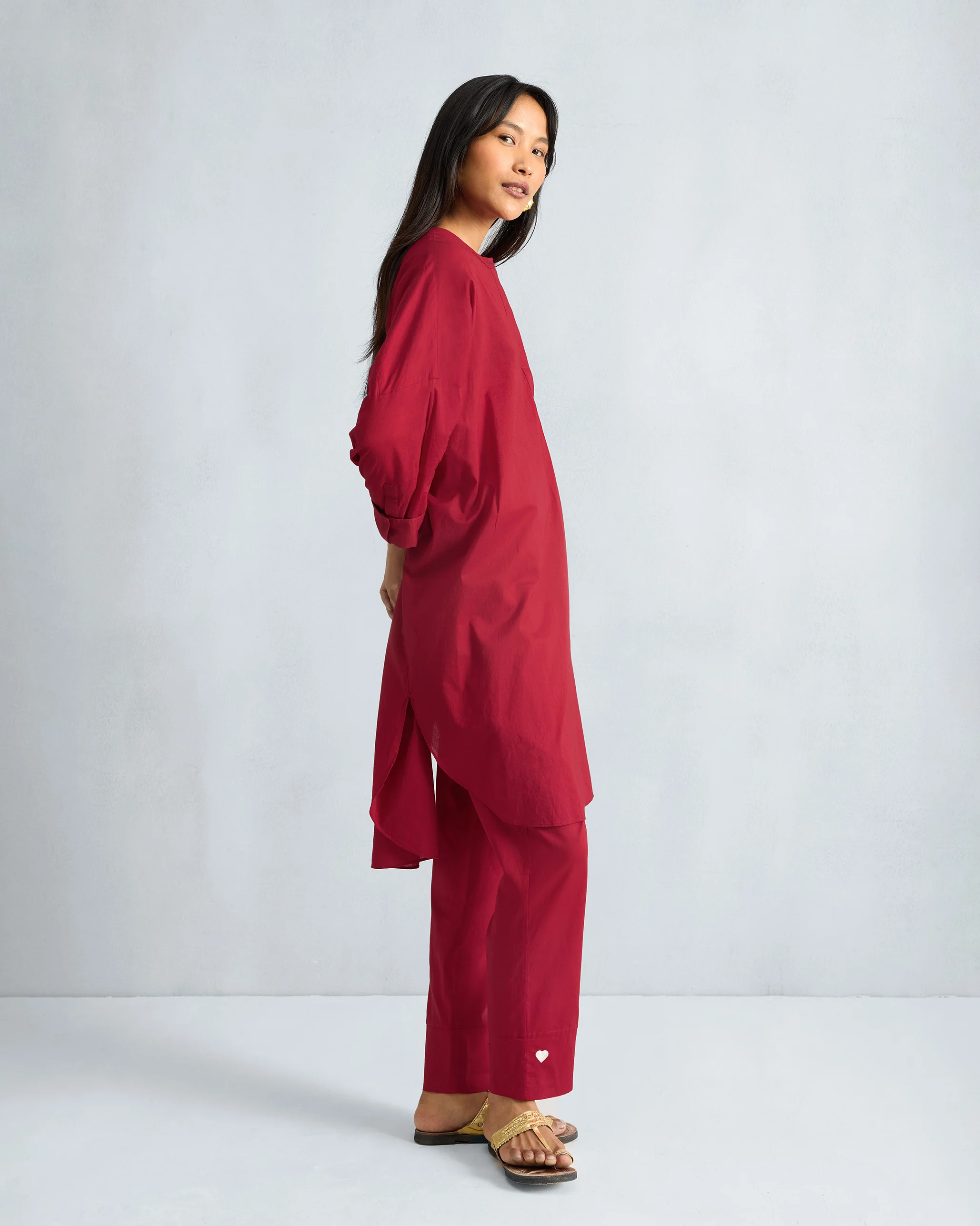 The Lazy Sunday Tunic Set - Red - Image 2