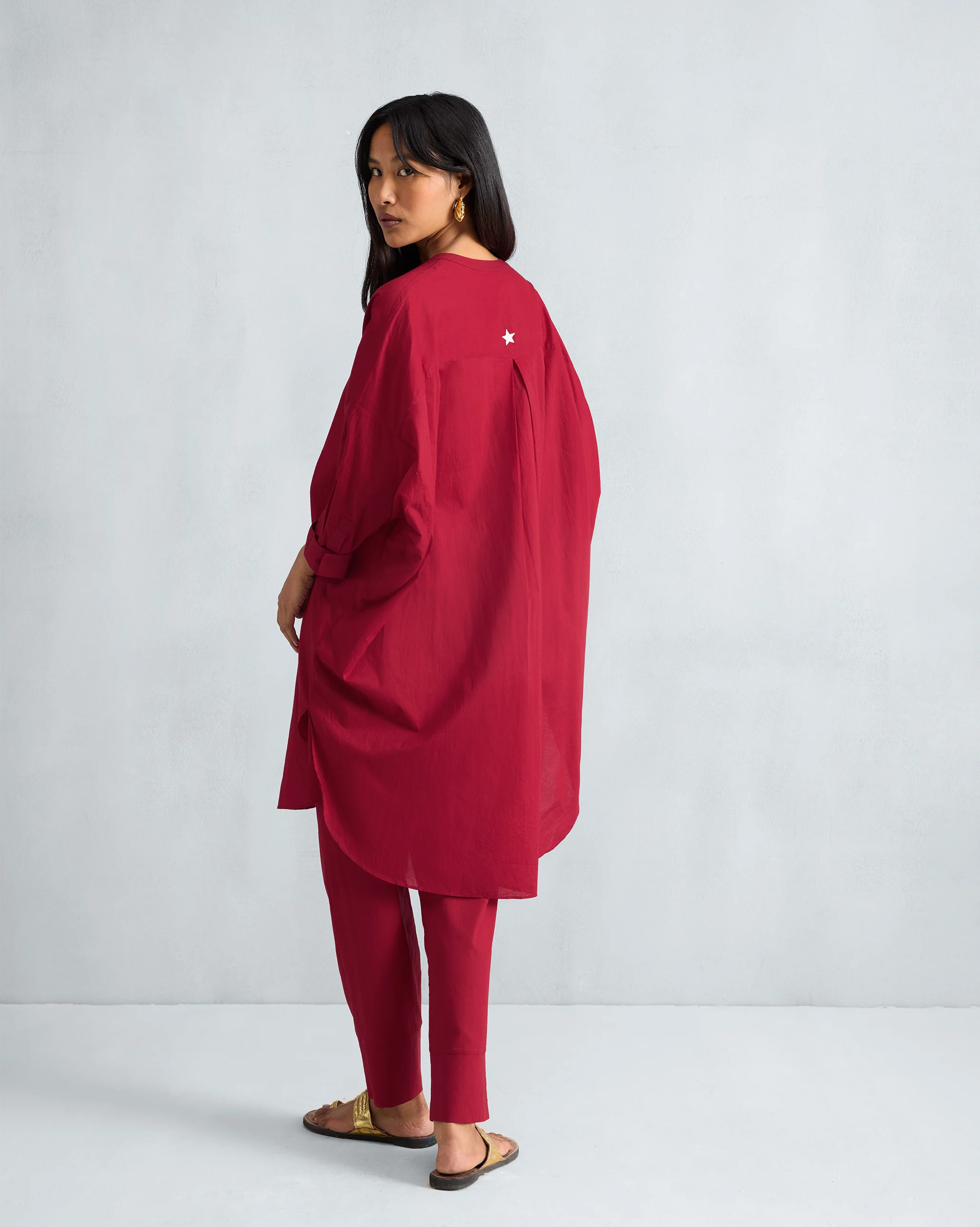 The Lazy Sunday Tunic Set - Red - Image 3