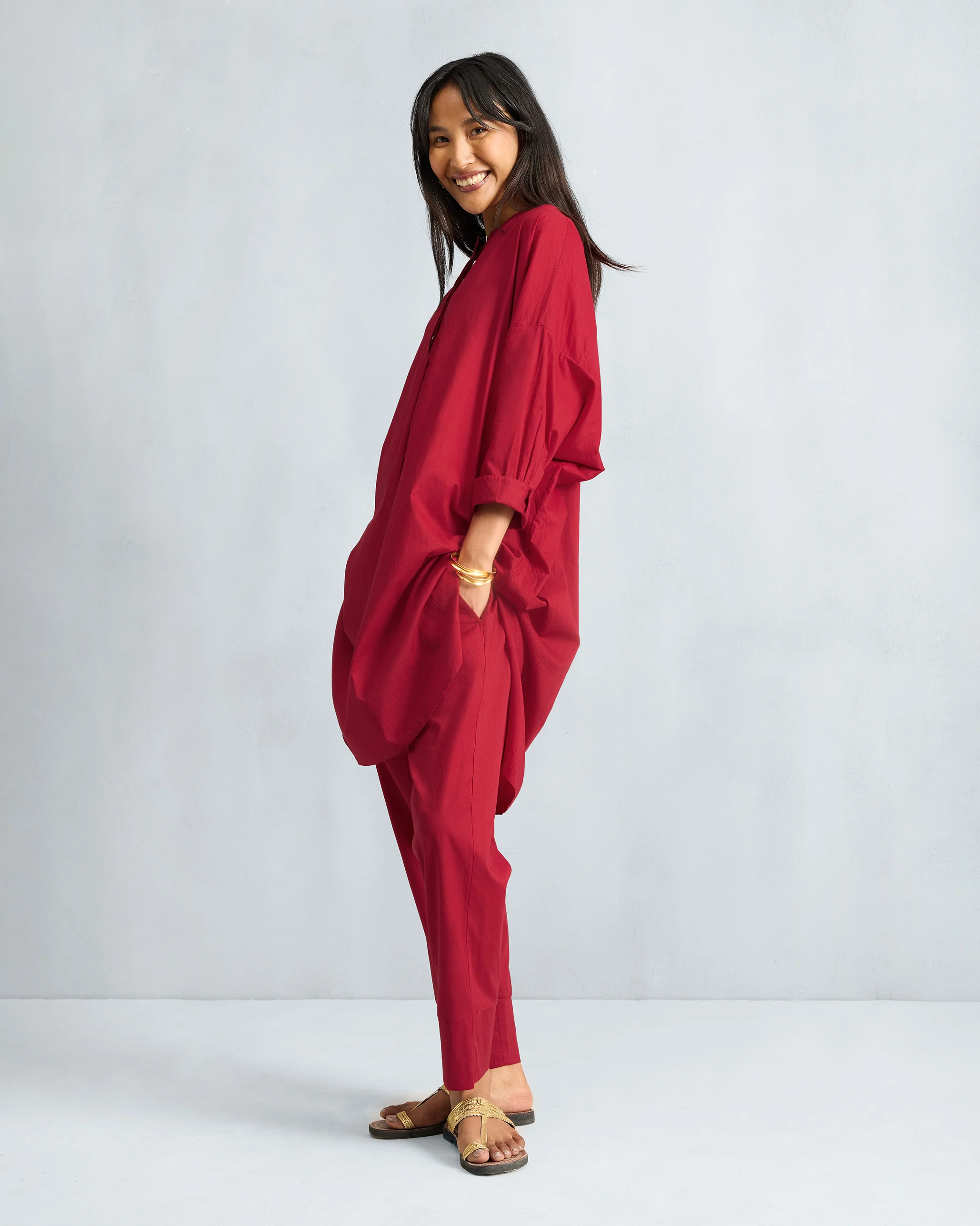 The Lazy Sunday Tunic Set - Red - Image 5
