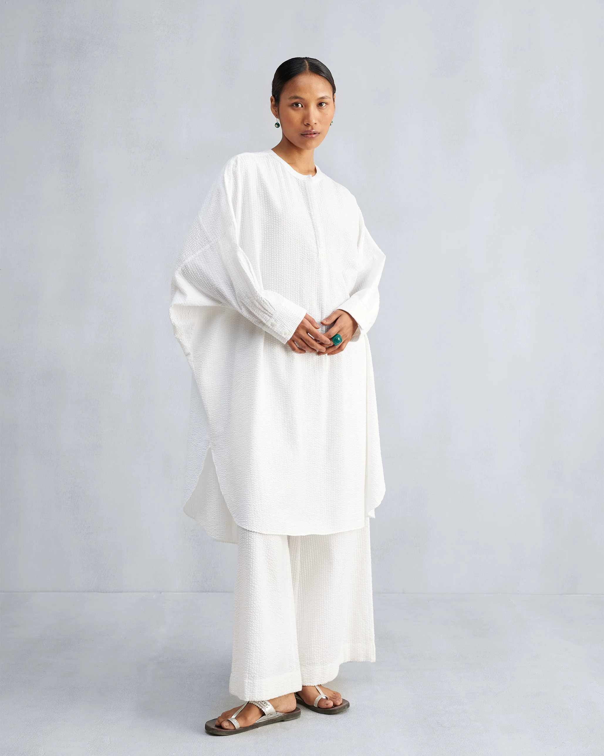 The Lazy Sunday Tunic Set - White - Image 5