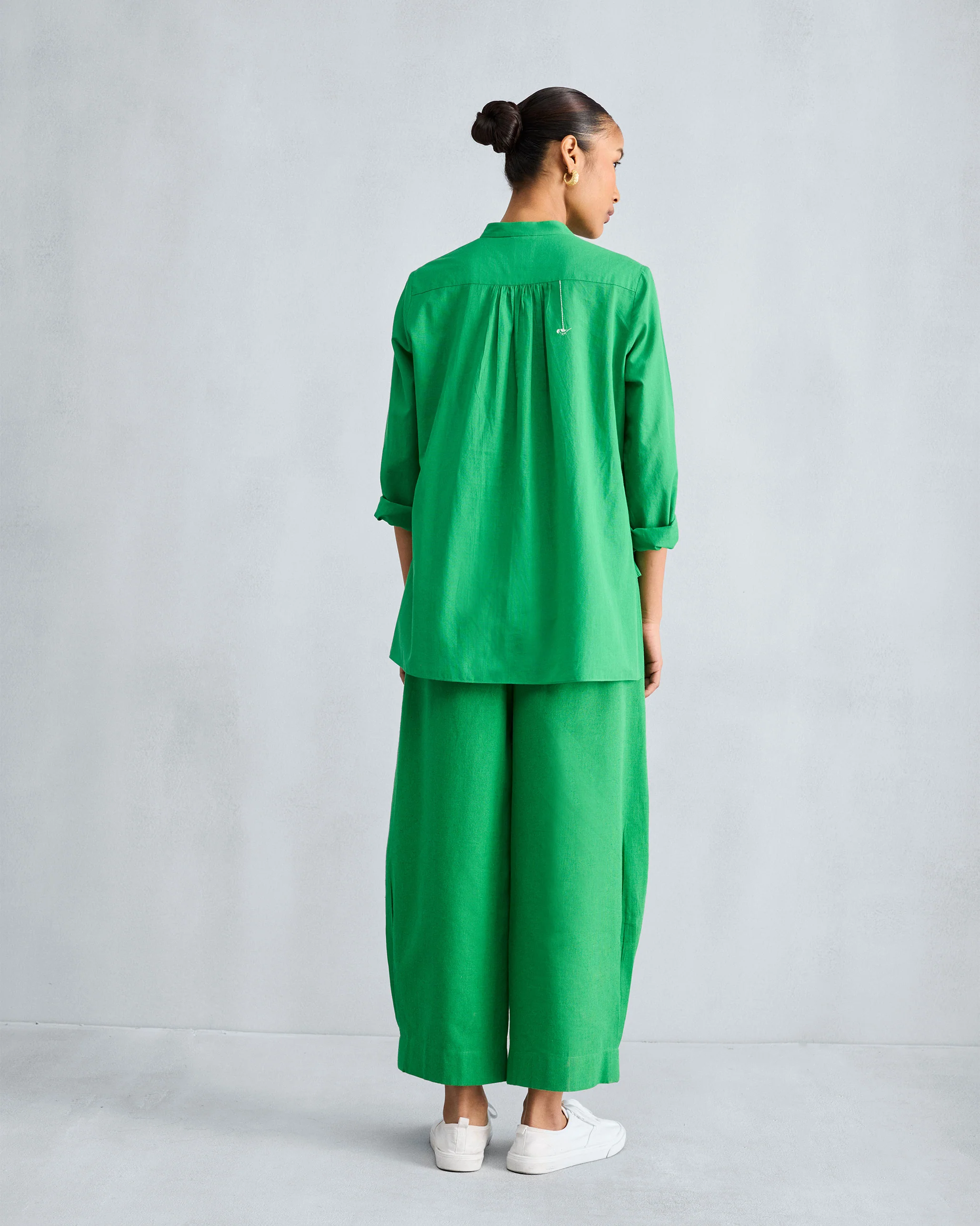 The Mandarin Collar Set - Green - Image 3
