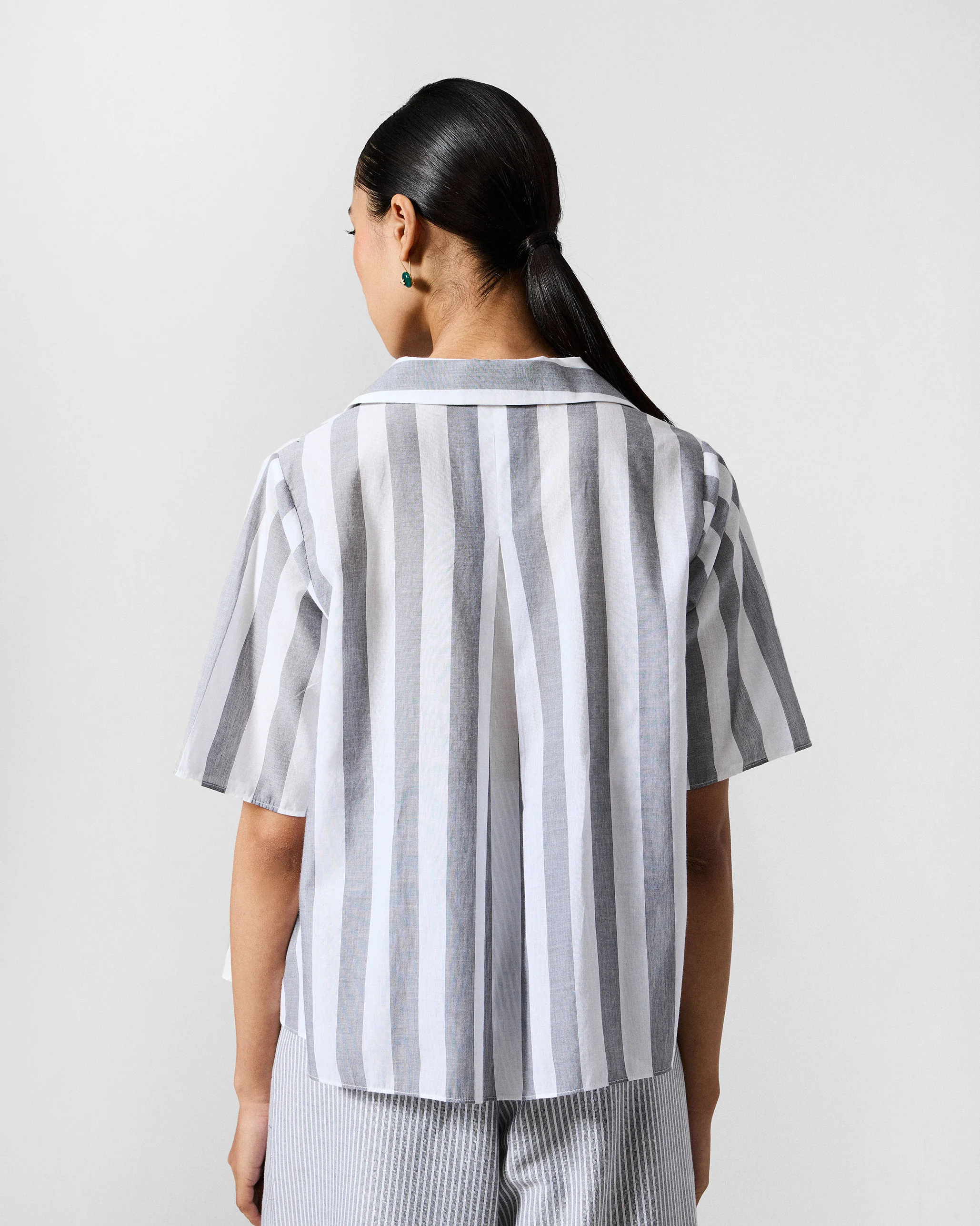 The Rann Shirt Set - Grey & White Stripes - Image 3