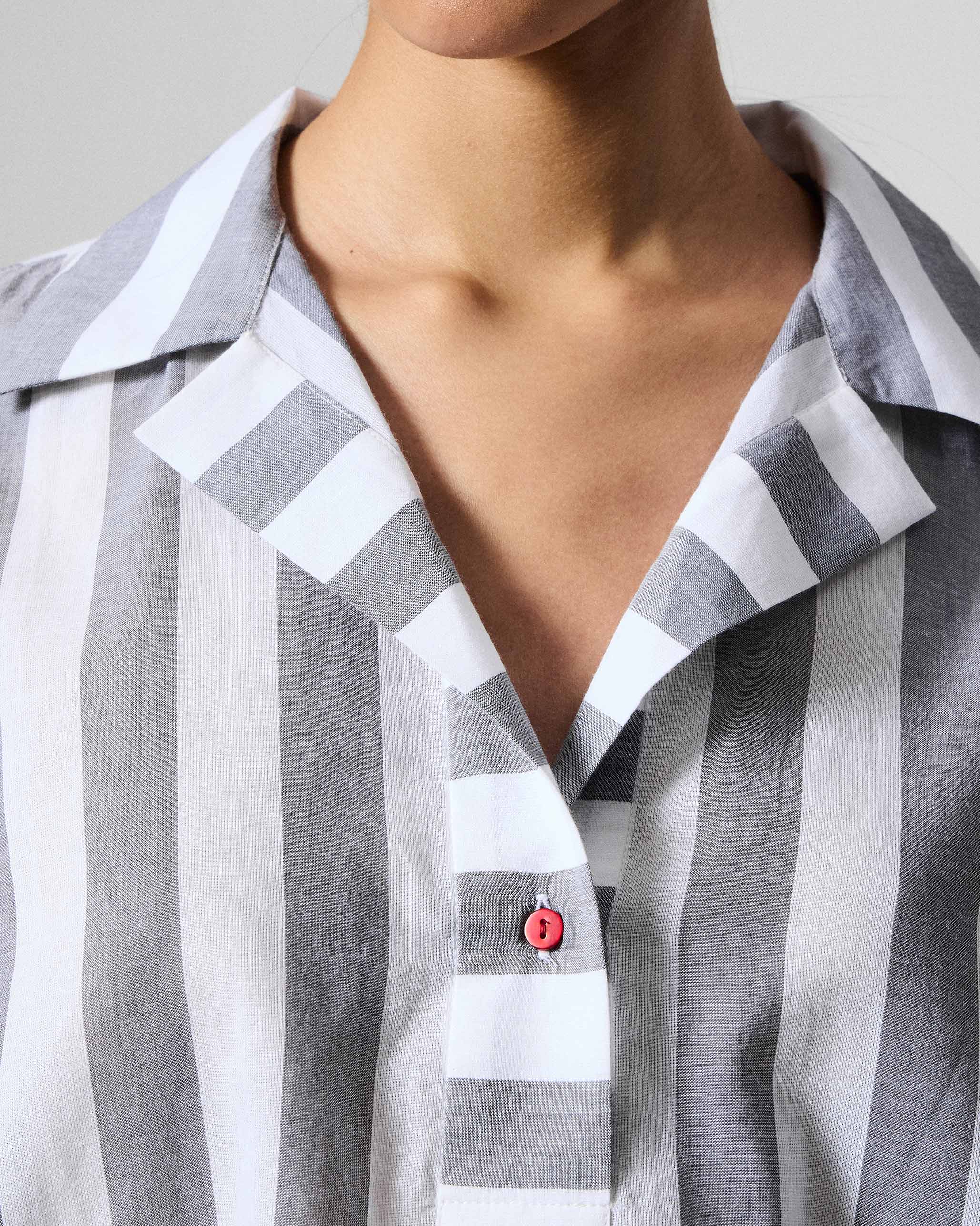 The Rann Shirt Set - Grey & White Stripes - Image 5