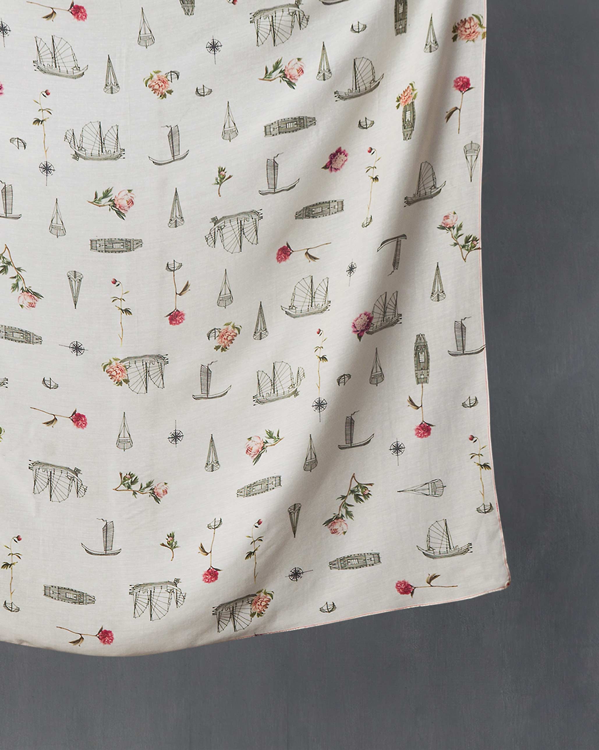 The Ship & Peony Scarf - Image 2