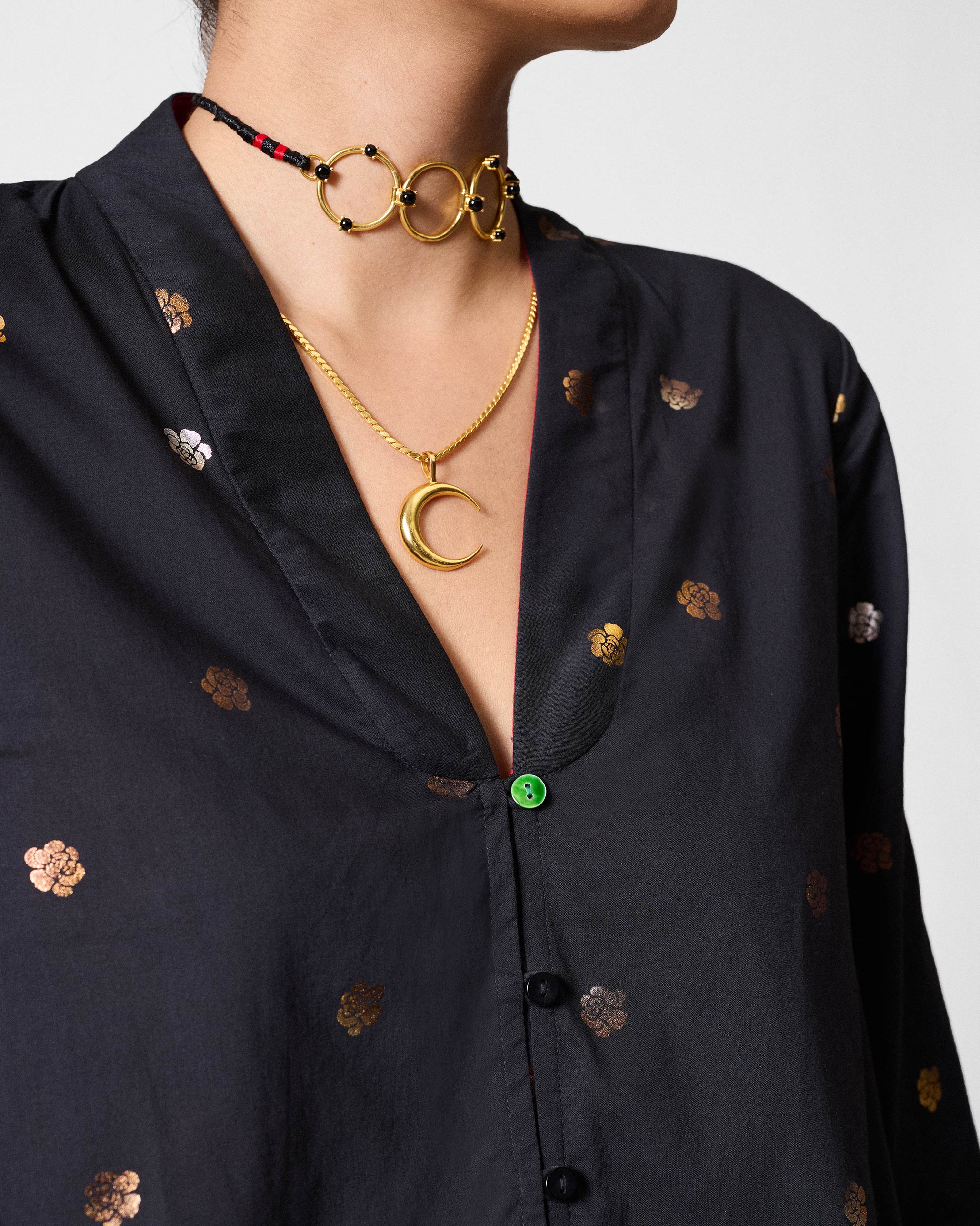 The Tangier Top Set - Black & Gold Printed - Image 7