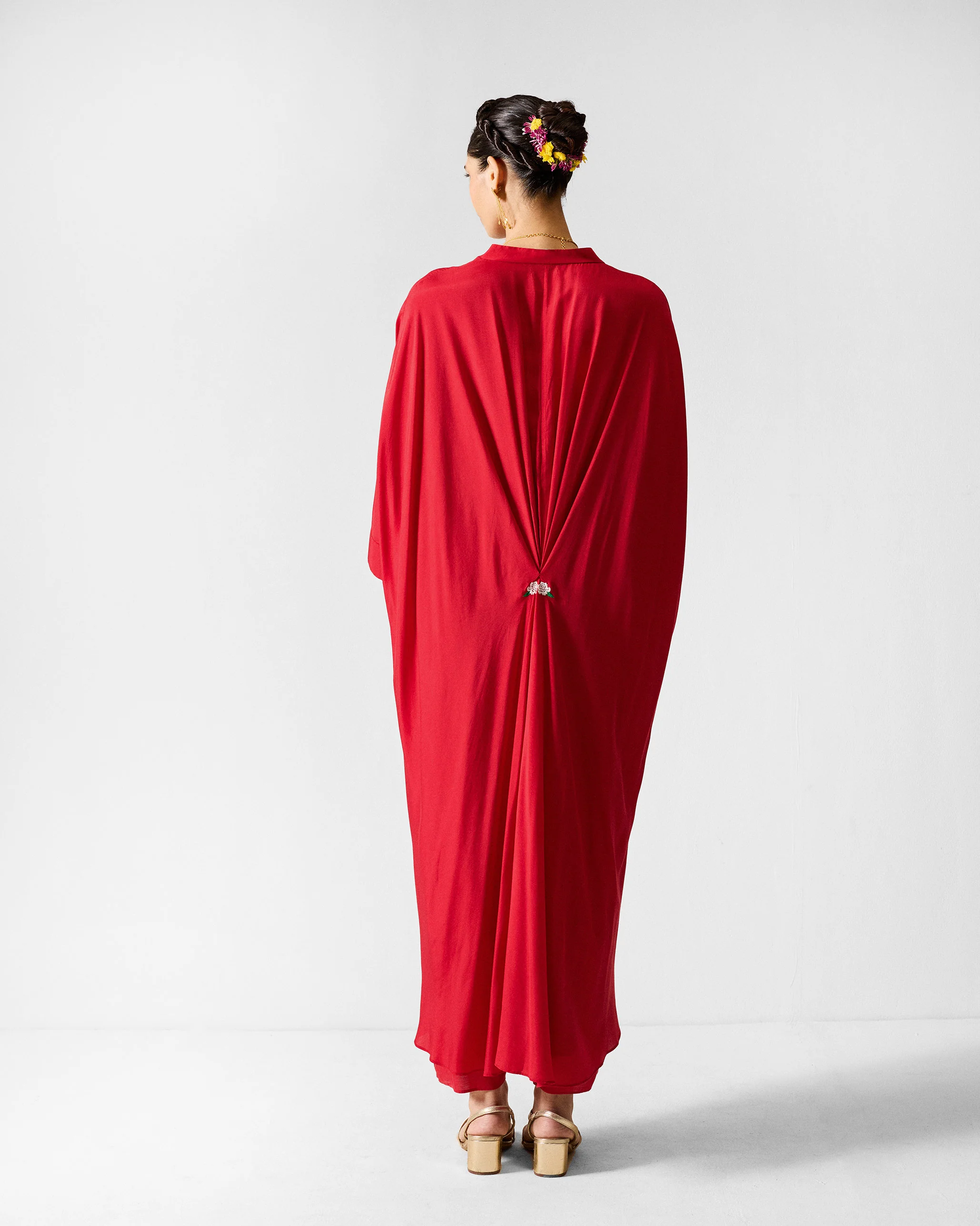The Tapi Kaftan Set - Red - Image 2