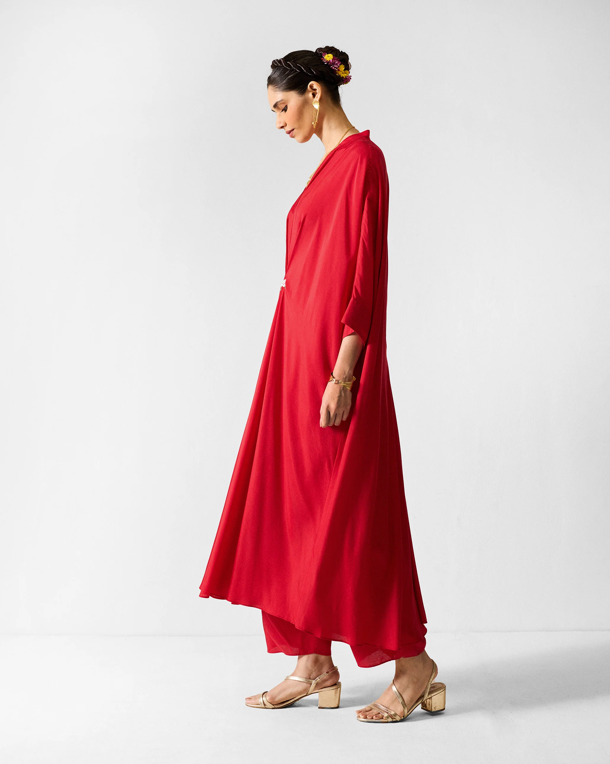 The Tapi Kaftan Set - Red - Image 3