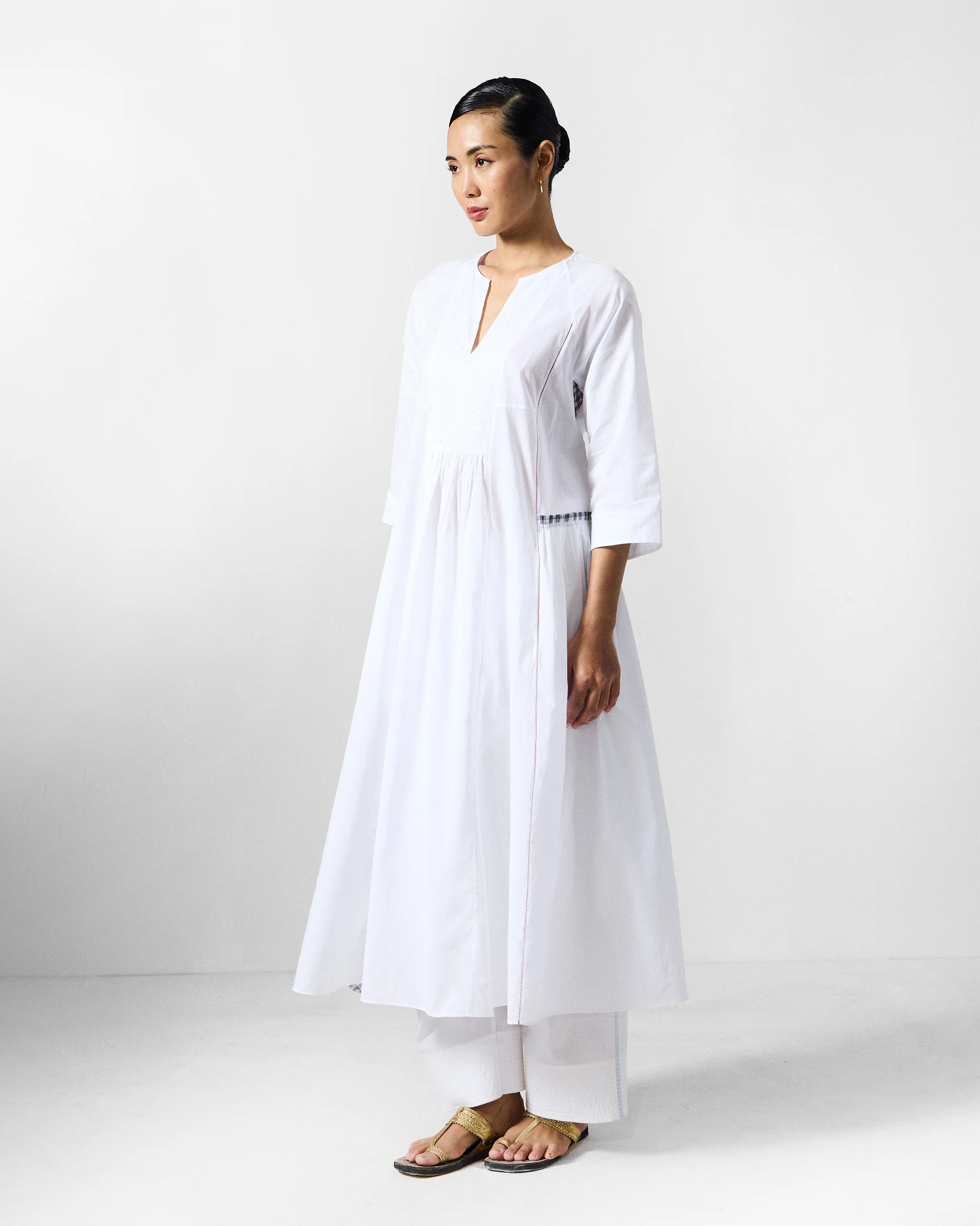 The Torsa Kurta Set - White - Image 3